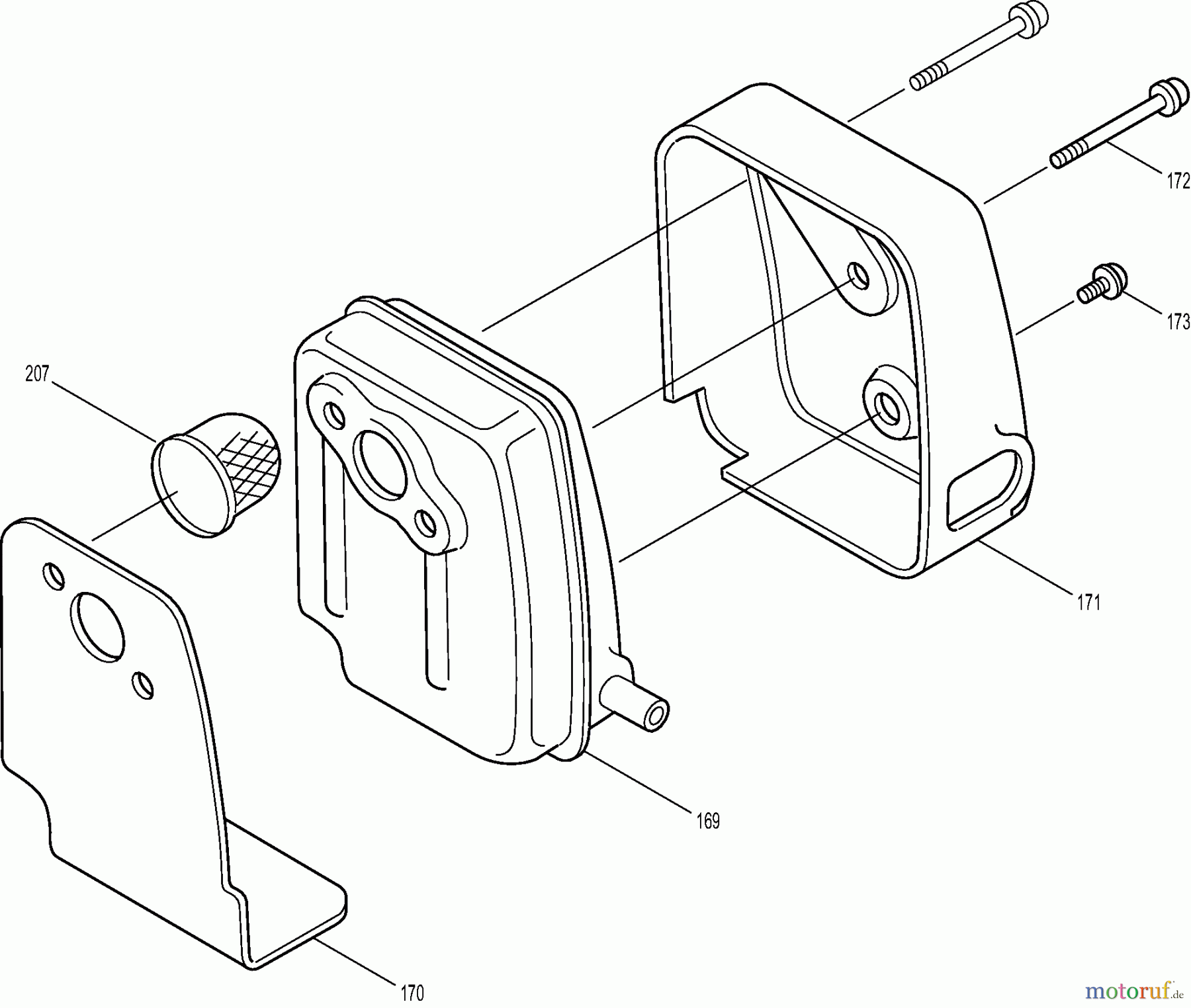 Dolmar Motorsensen & Trimmer Benzin 4-Takt MS-251.4 (USA) 9 Schalldämpfer