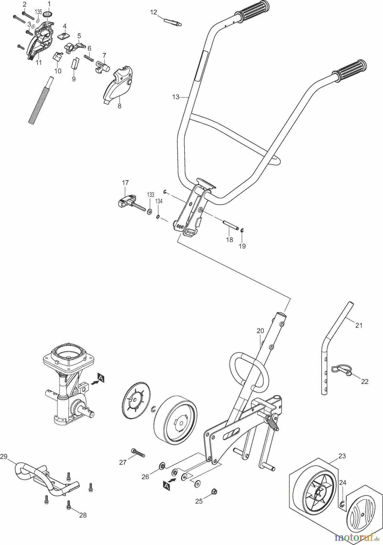  Dolmar Kultivator AK-3622 1  Griff