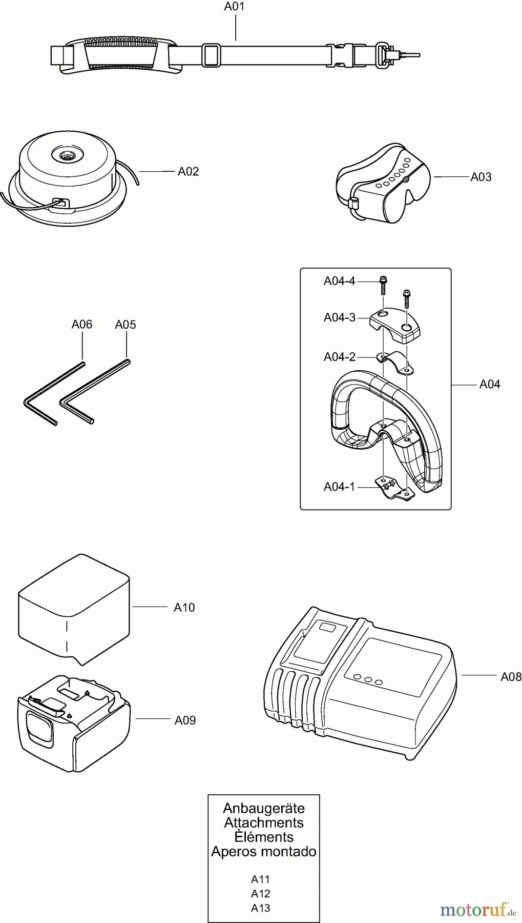  Dolmar Motorsensen & Trimmer Akku AT3731C 3  Zubehör