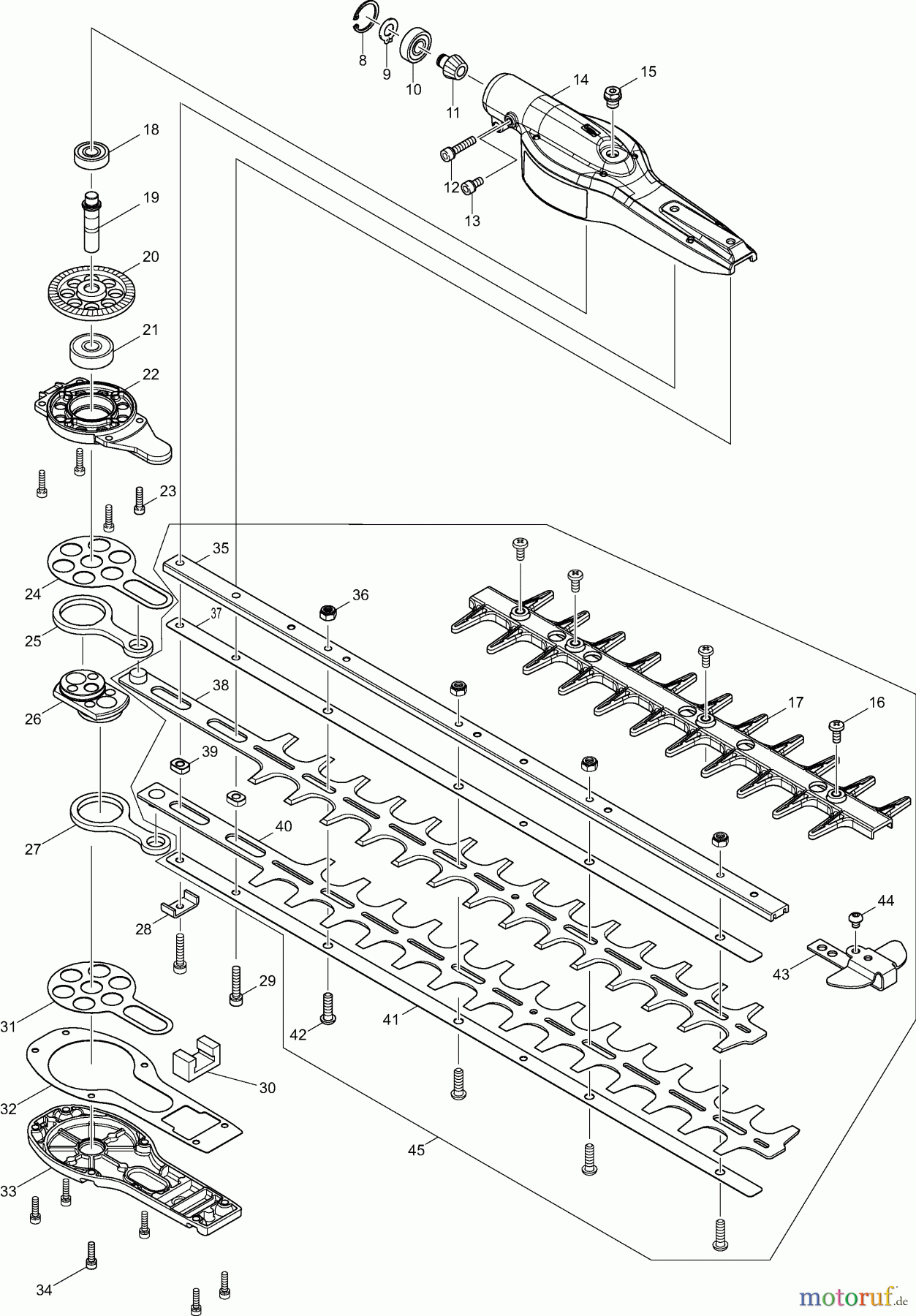 Dolmar Kombisysteme HTCS2 2 Griffe, Getriebe, Scherblatt