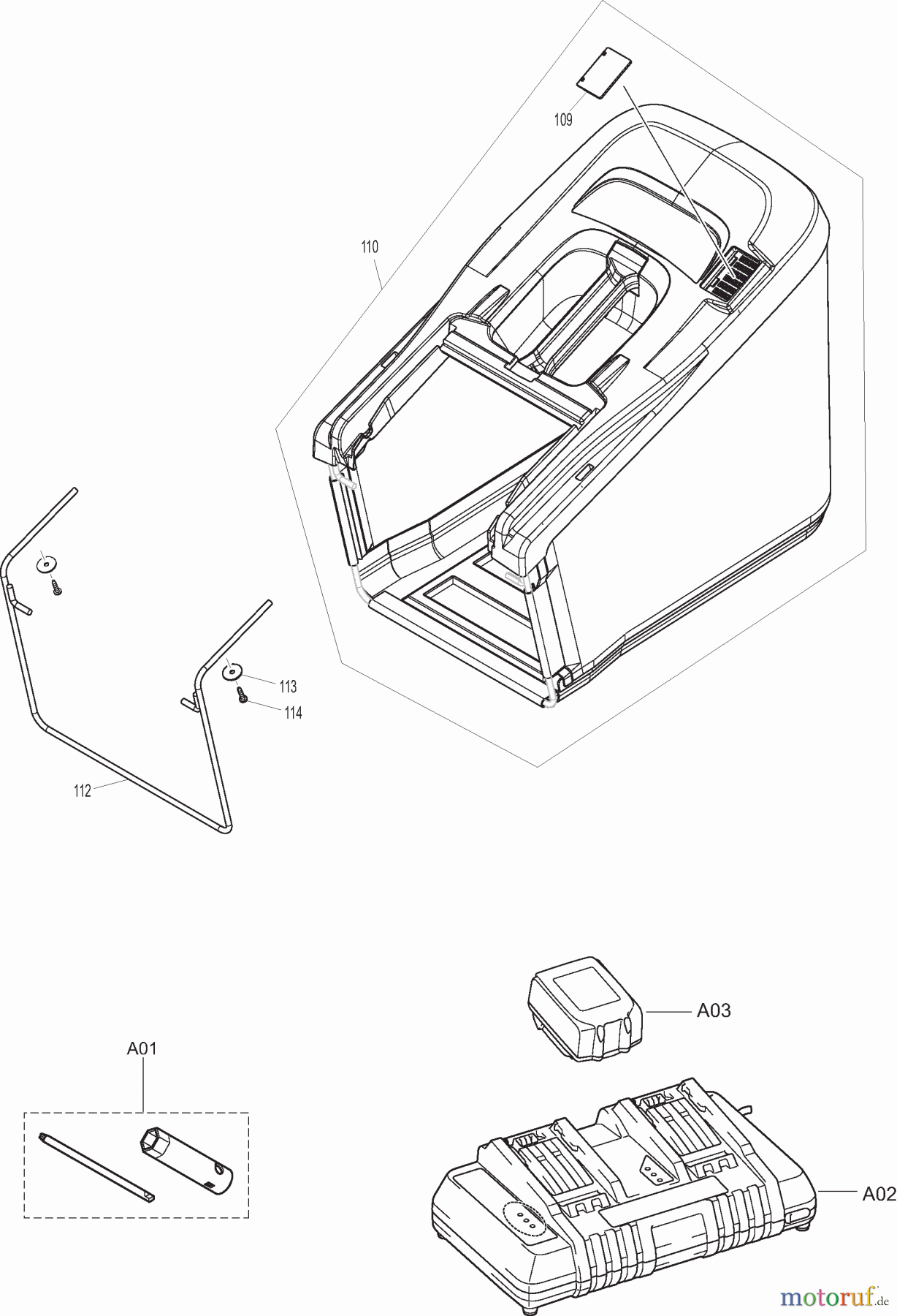 Dolmar Rasenmäher Akku AM3743 4 Grasfangkorb, Zubehör