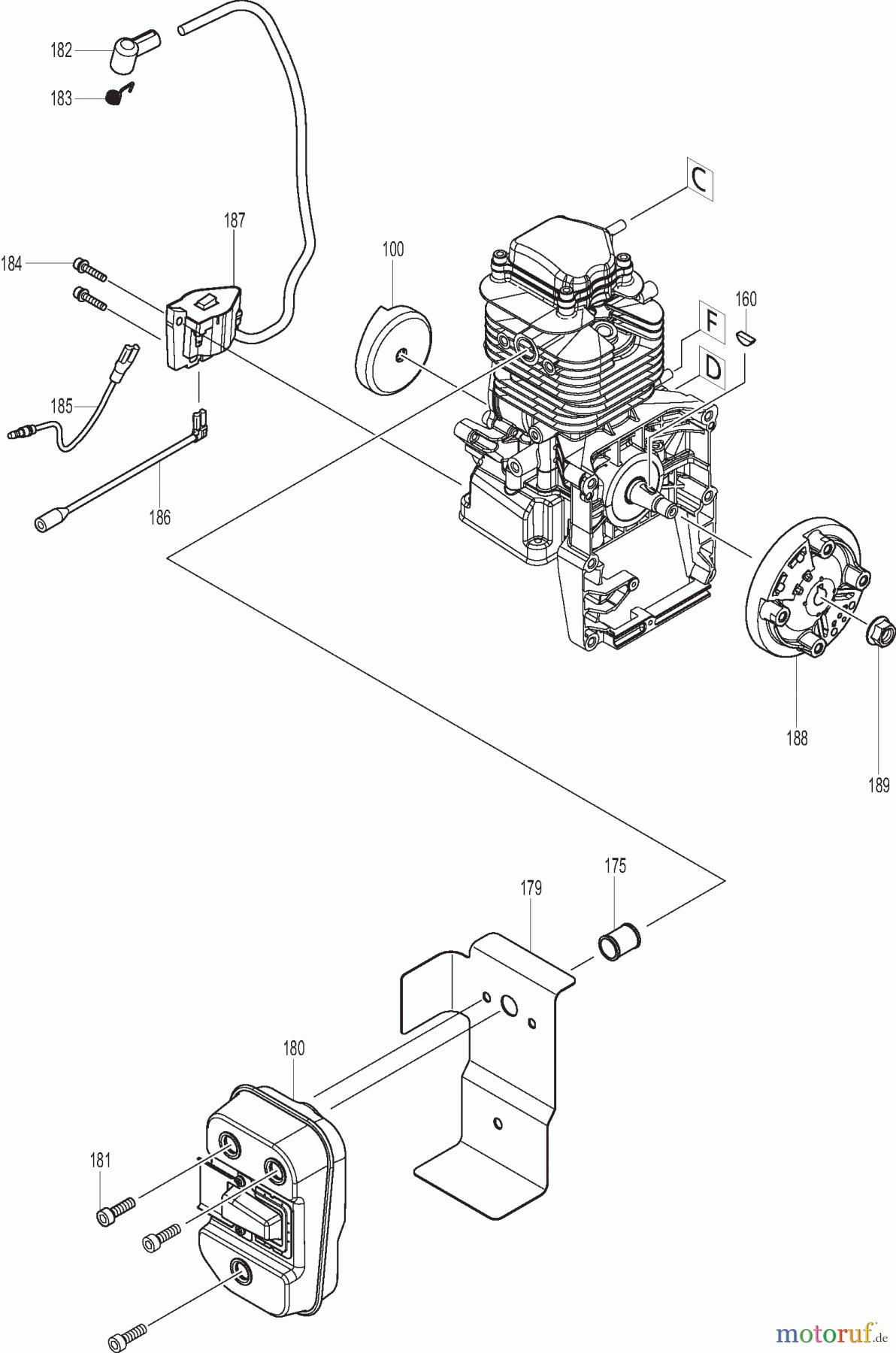  Dolmar Blasgeräte Benzin MG53004 6  Zünder, Schalldämpfer