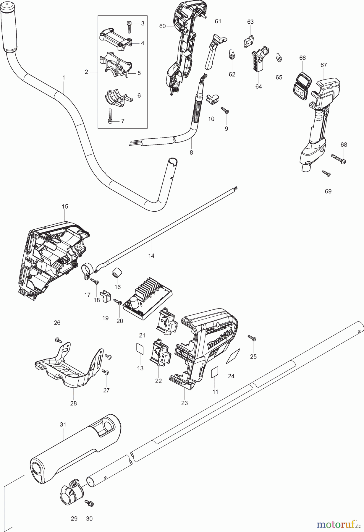  Dolmar Motorsensen & Trimmer Akku AT3725A 1  Handgriffe