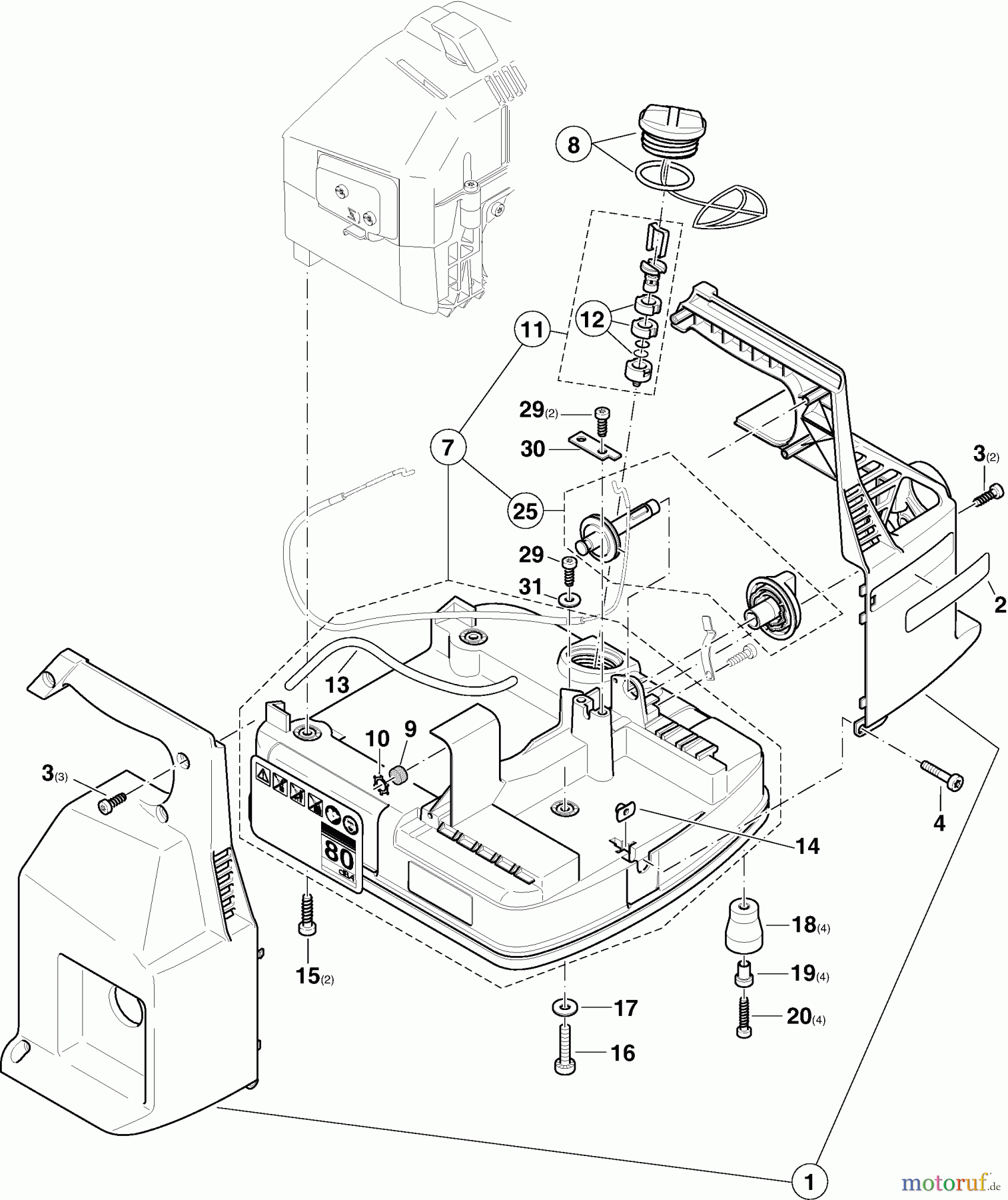  Dolmar Hochdruckreiniger Benzin HP-450 (->2000) 5  Tank, Tragegriff