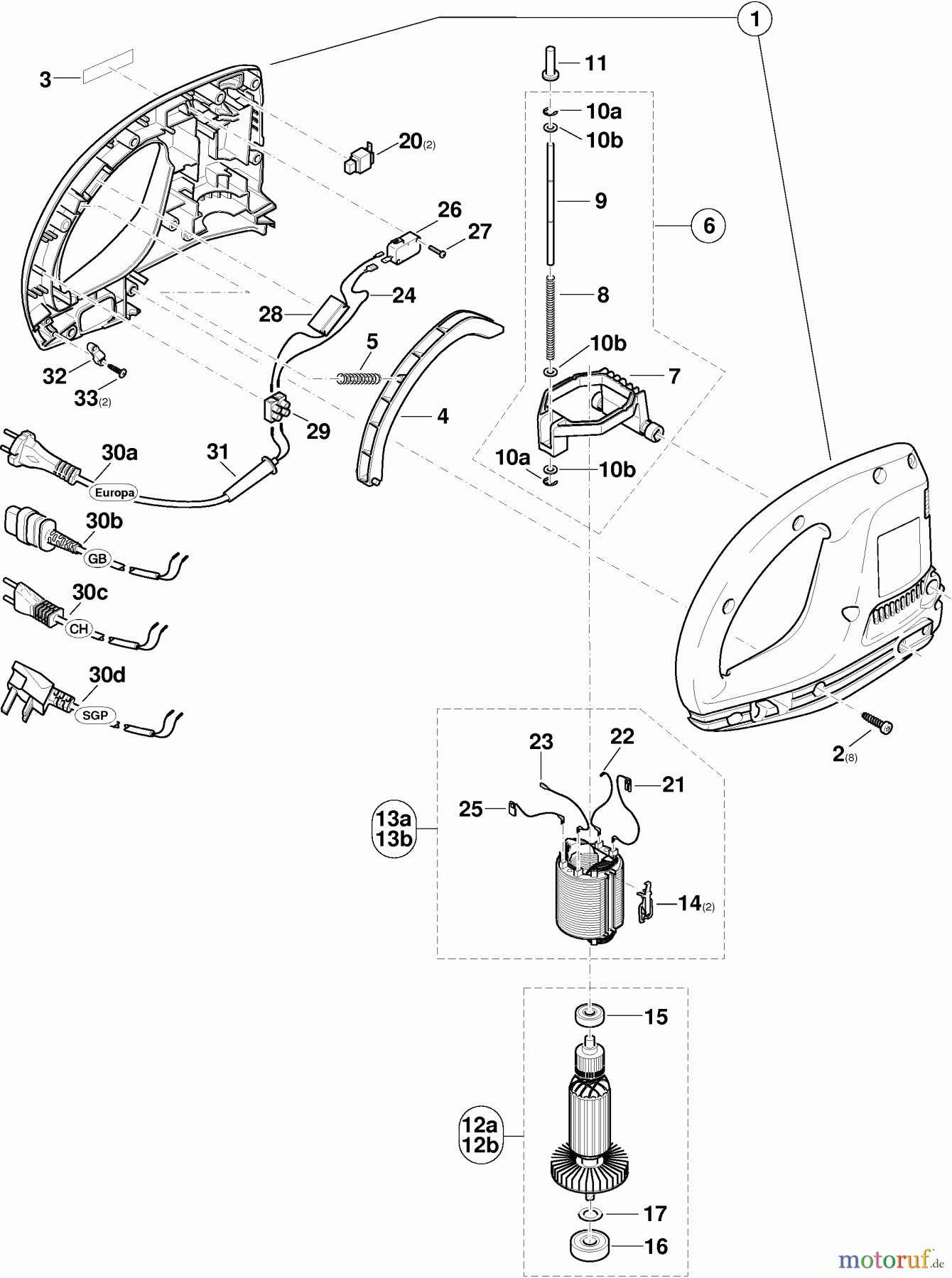  Dolmar Heckenscheren Elektro HT-550 3  Gehäuse, Motor