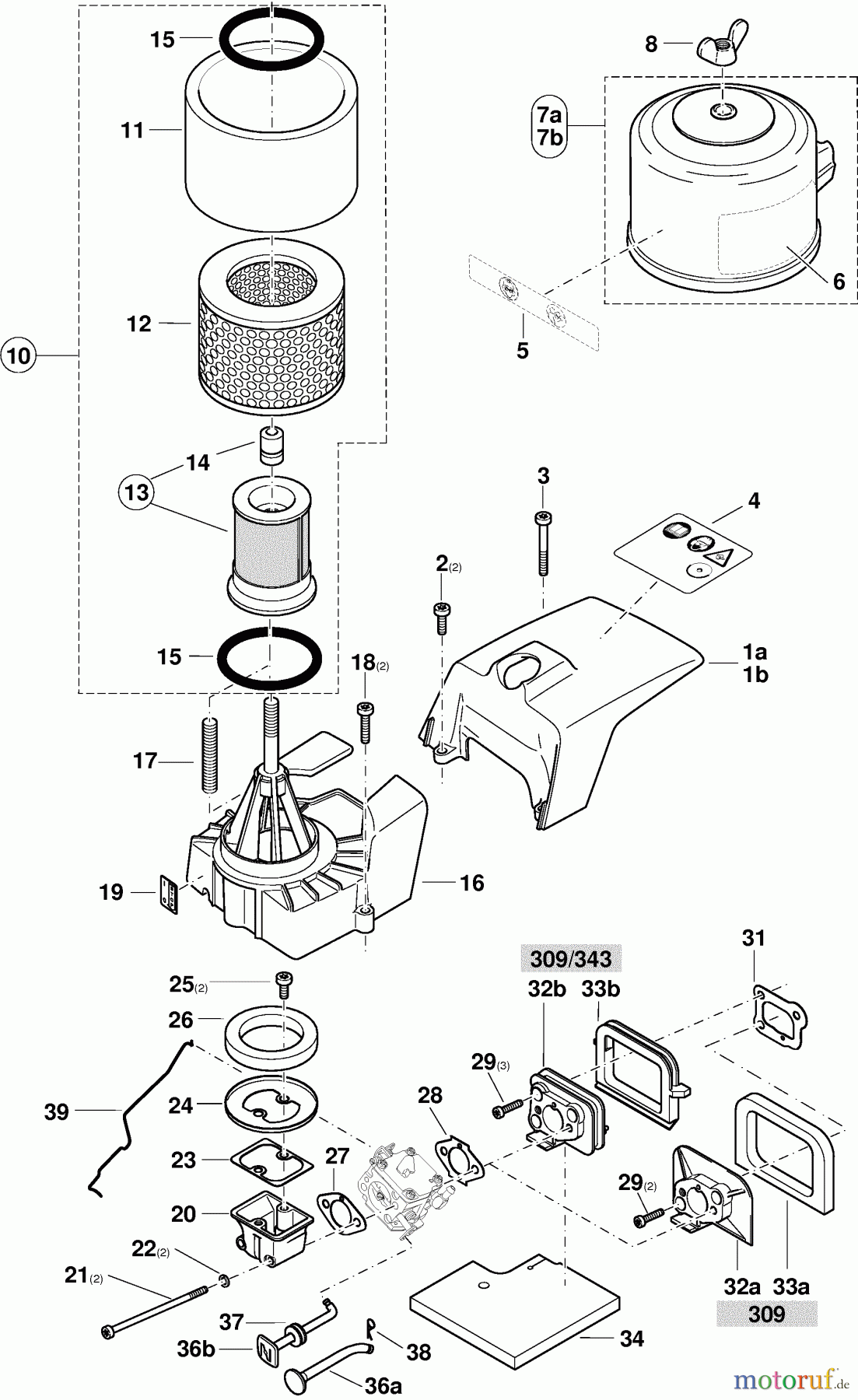  Dolmar Trennschleifer Benzin 309 6  Abdeckhaube, Luftfilter