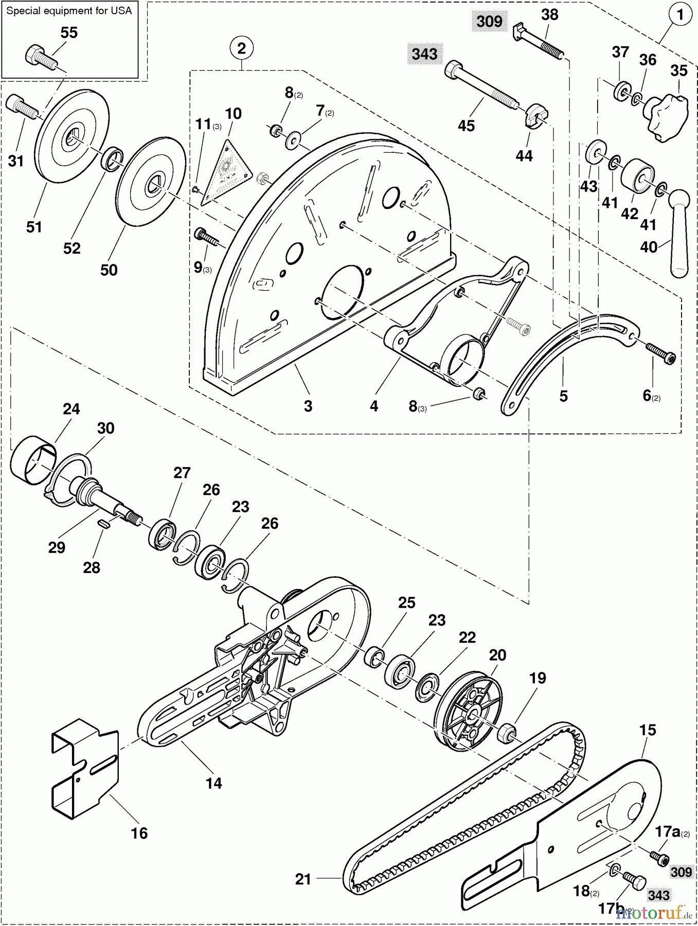 Dolmar Trennschleifer Benzin 309 8  Trennschleifervorsatz kpl., Schutzhaube kpl.