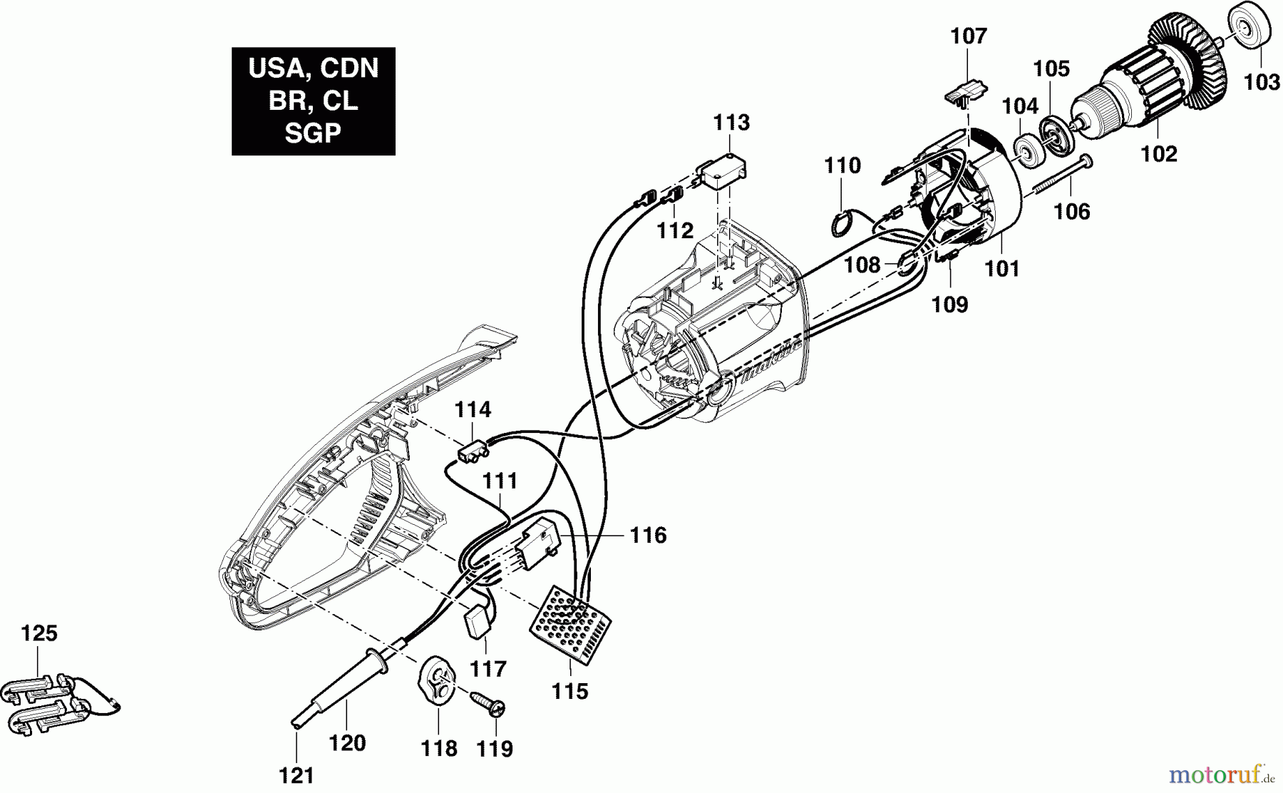  Dolmar Kettensägen Elektro Kettensäge ES-163 A 4  Motor, Kabel, Schalter