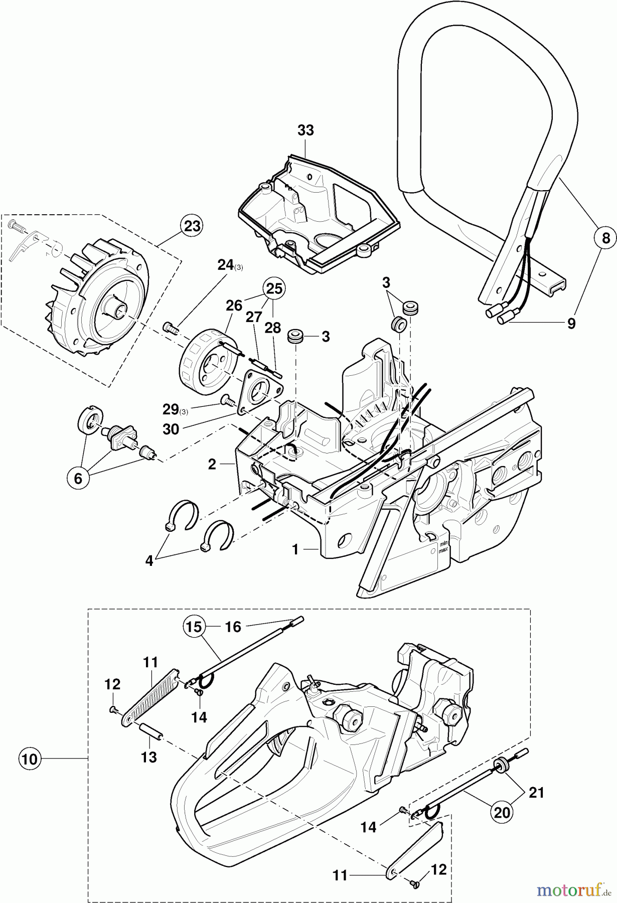  Dolmar Kettensägen Benzin Kettensäge PS-6000 i H 9  Spezialteile für Ausrüstung mit elektrischer Heizung