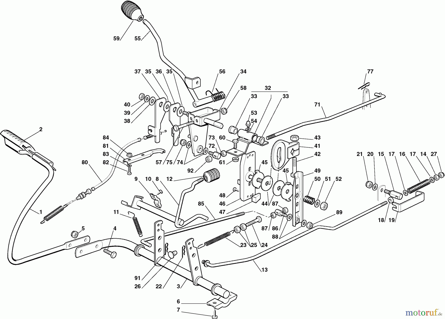 Dolmar Rasentraktoren RM7213H RM-72.13 H (2005) 4 GETRIEBE UND BREMSE ANTRIEB