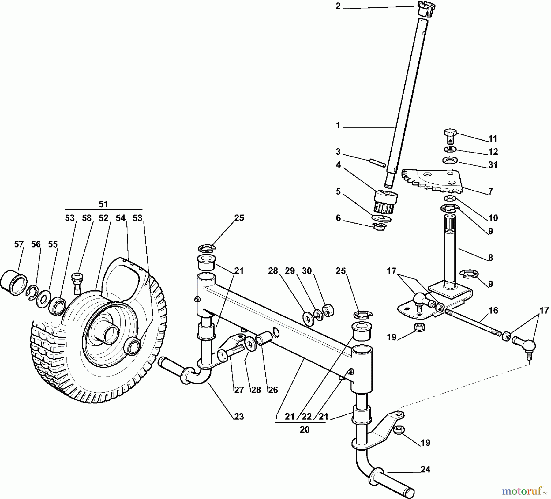 Dolmar Rasentraktoren RM7213H RM-72.13 H (2007) 3 LENKGETRIEBE