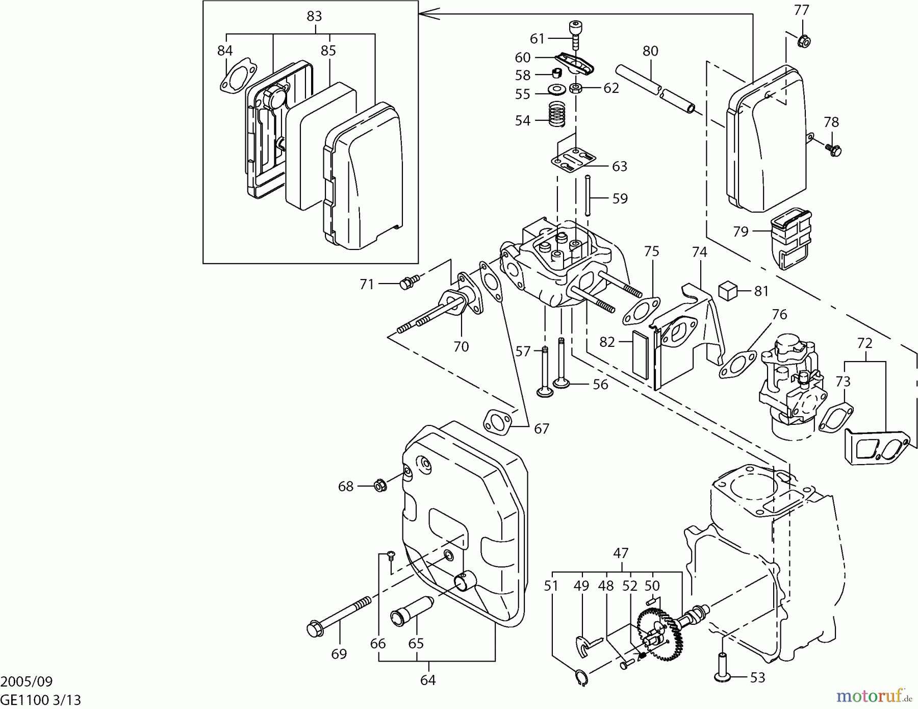  Dolmar Stromerzeuger GE-1100 3  Ventile, Luftfilter, Schalldämpfer