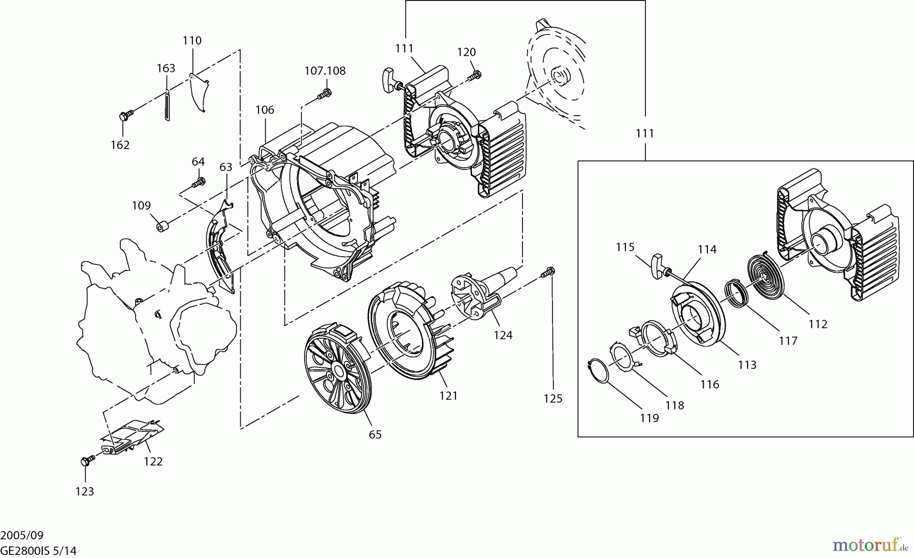  Dolmar Stromerzeuger GE-2800 IS 5  Anwerfvorrichtung, Ventilatorgehäuse