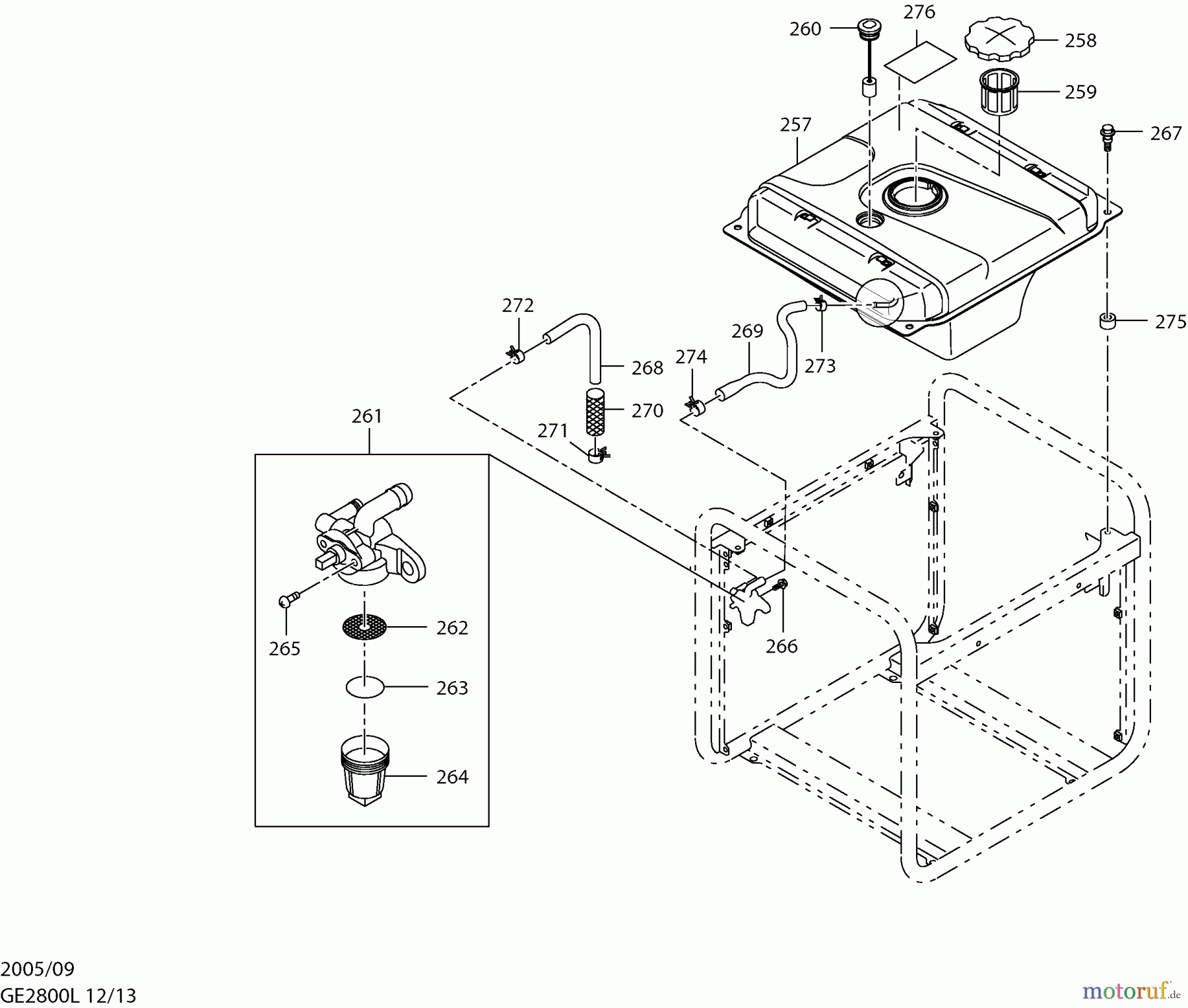 Dolmar Stromerzeuger GE-2800 L 12 Kraftstofftank