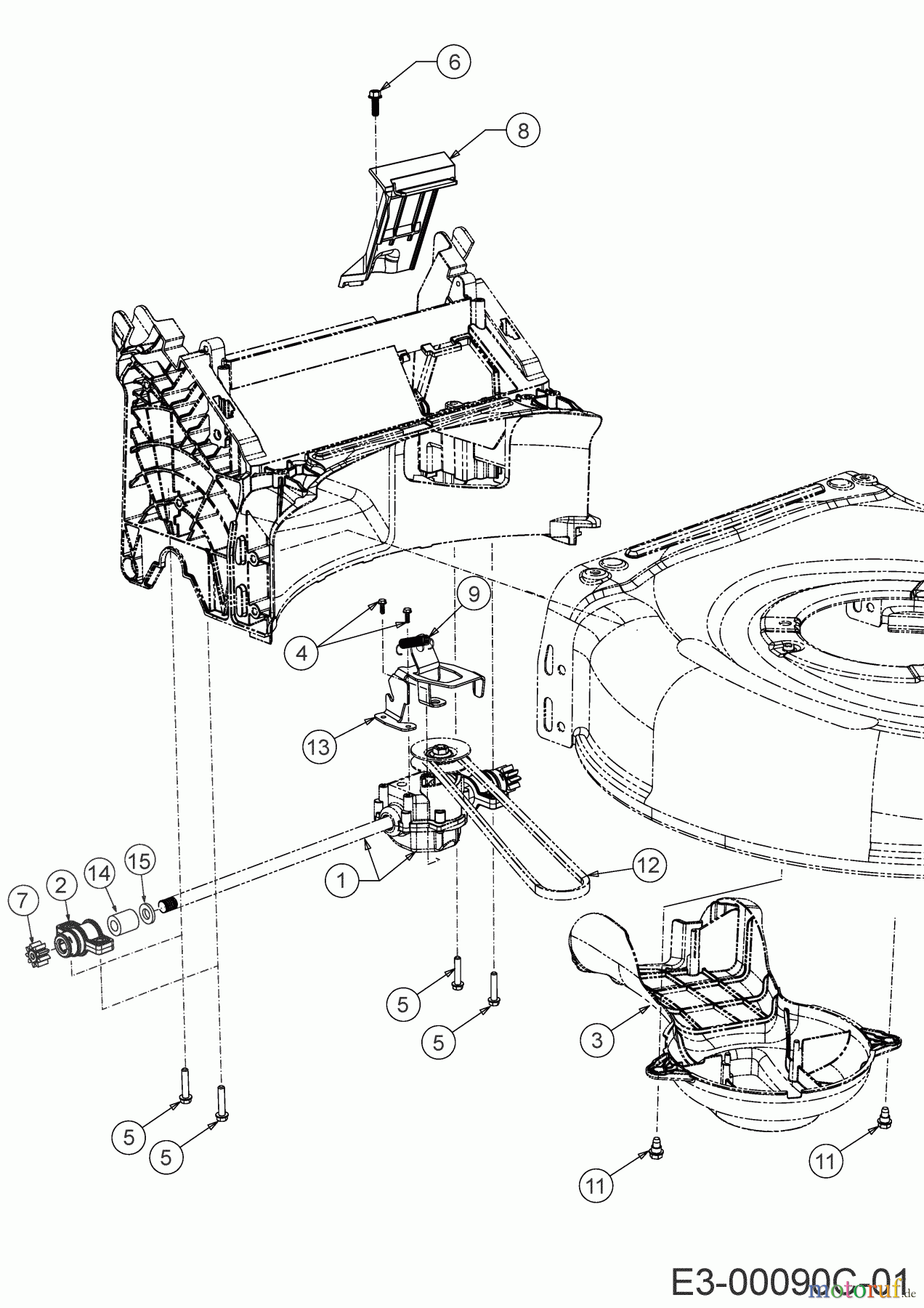  MTD Petrol mower self propelled LMEX 53 K 12C-PH7D682 (2020) Gearbox, Belt