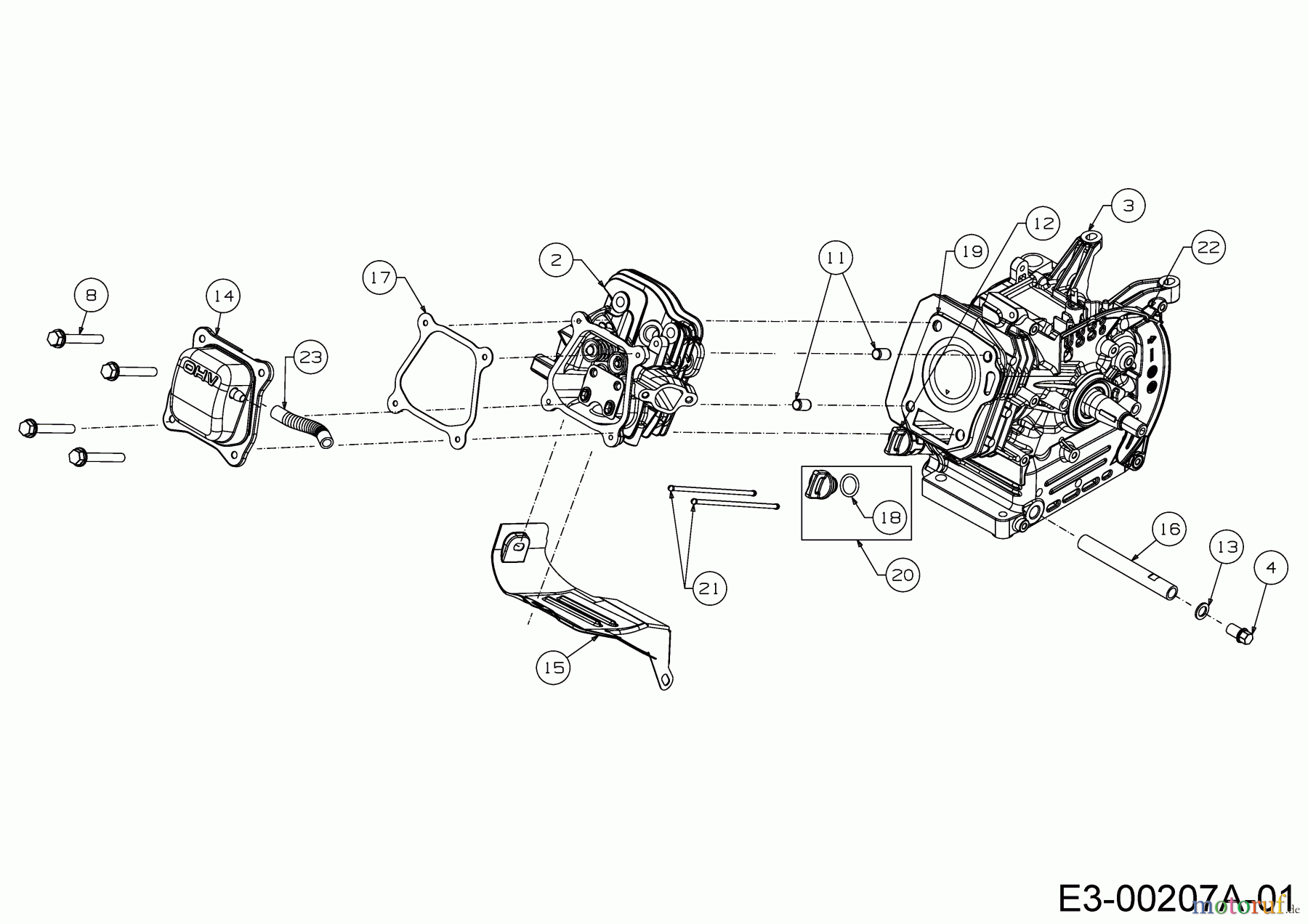  MTD-Moteurs Horizontal 165-WH 752Z165-WH  (2020) Bloc moteur embiellé, Chapeau de soupape, Culasse