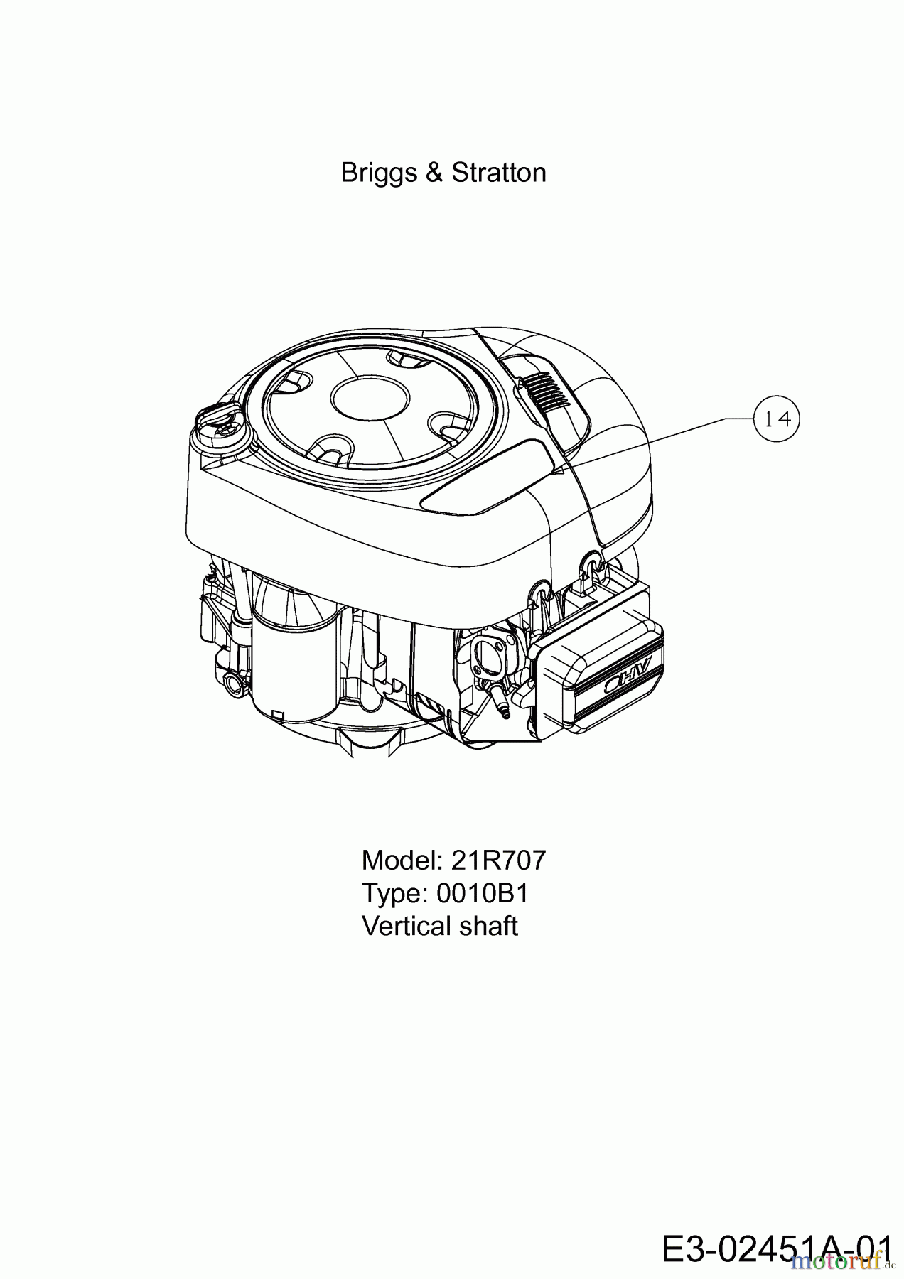  MTD Rasentraktoren Smart RE 125 13IH76KE600  (2020) Motor Briggs & Stratton