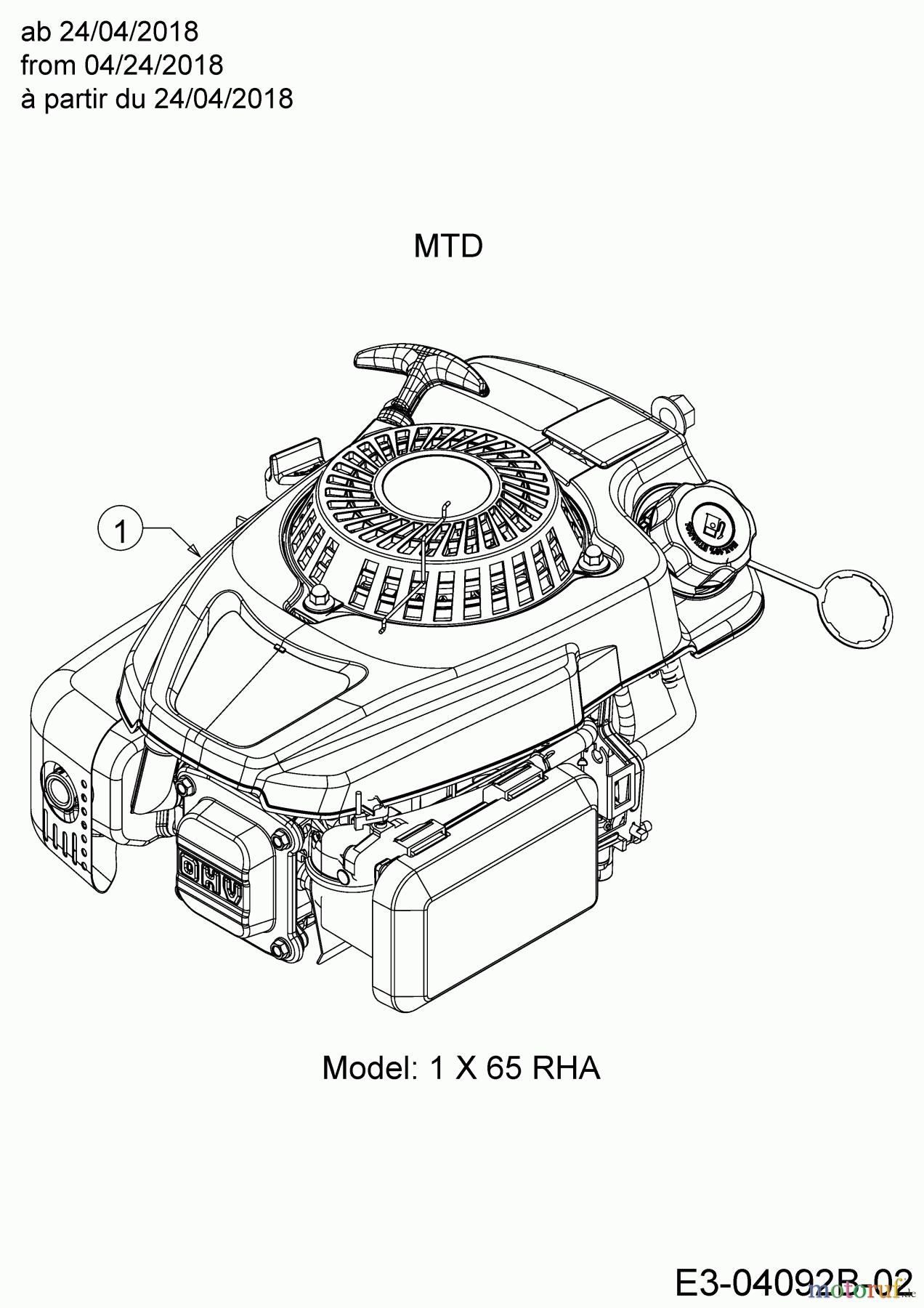  MTD Tondeuse thermique tractée 5350 HW 12A-PDJ6600  (2019) Moteur MTD à partir du 24/04/2018