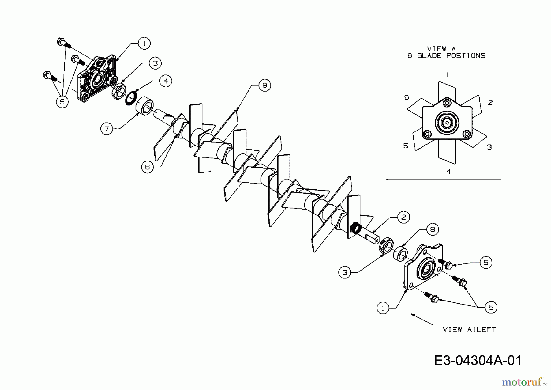  MTD Scarificateur électrique VE 40 16CF5AEA600  (2019) Arbre porte-lames