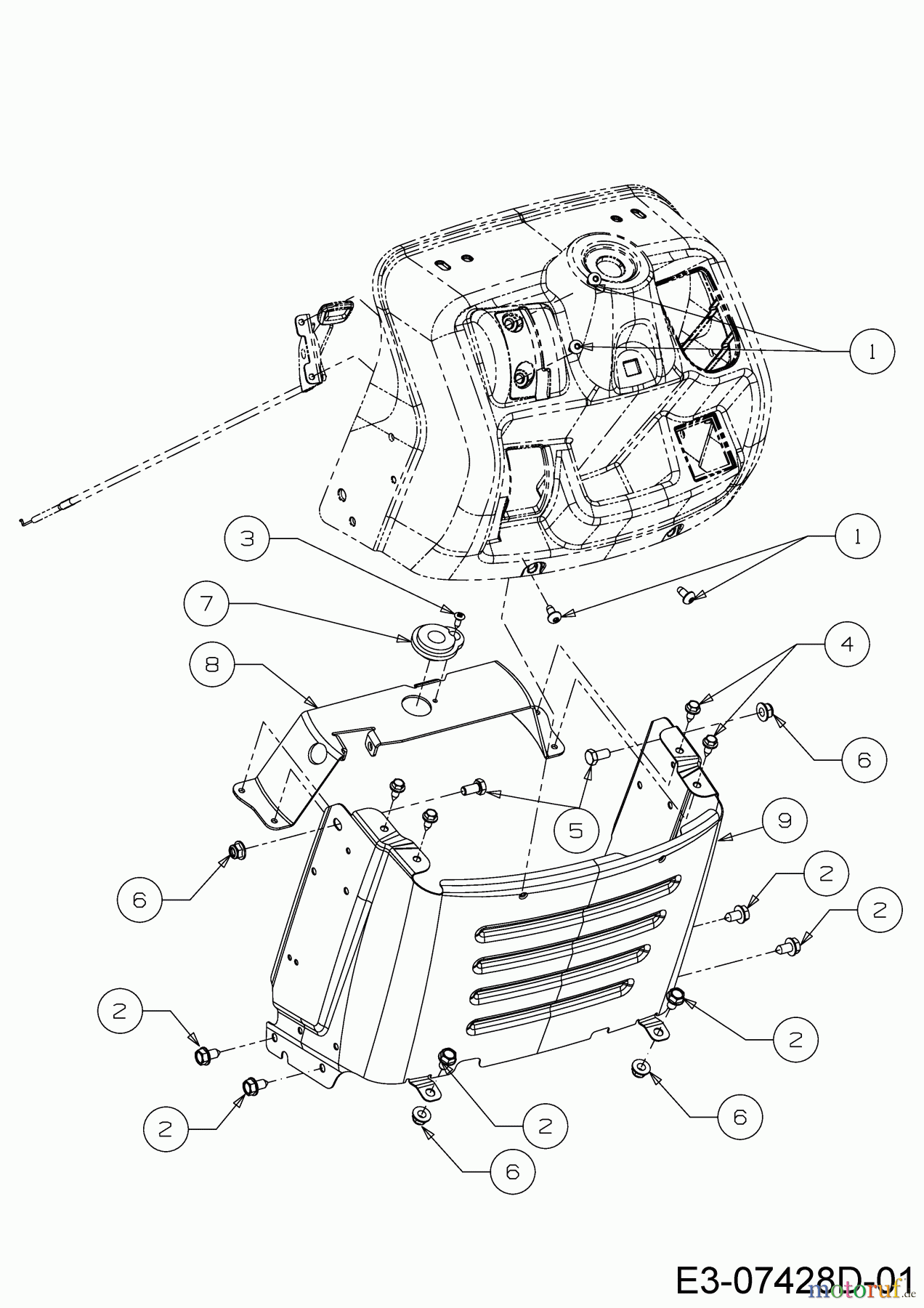  Tigara Tracteurs de pelouse TG 15/96 HE 13AB79KF649 (2020) Tableau de bord