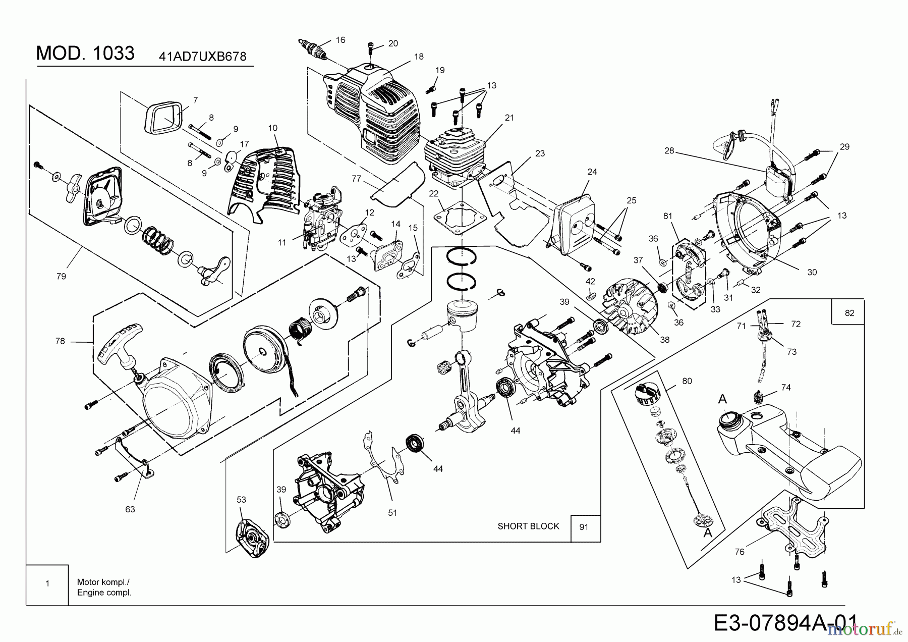  MTD Motorsensen 1033 41AD7UXB678  (2019) Motor