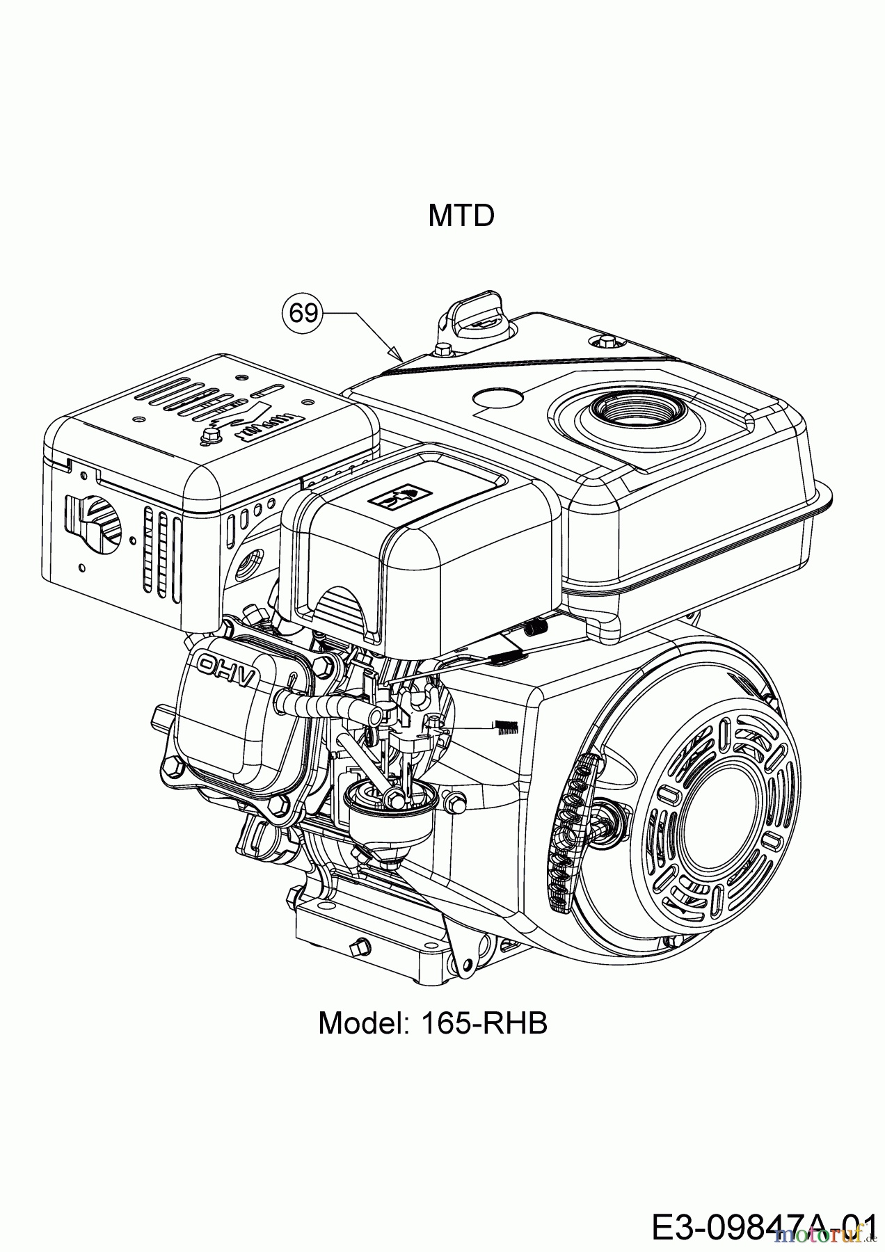  MTD Tillers T/380 M 21D-38MT678 (2019) Engine MTD