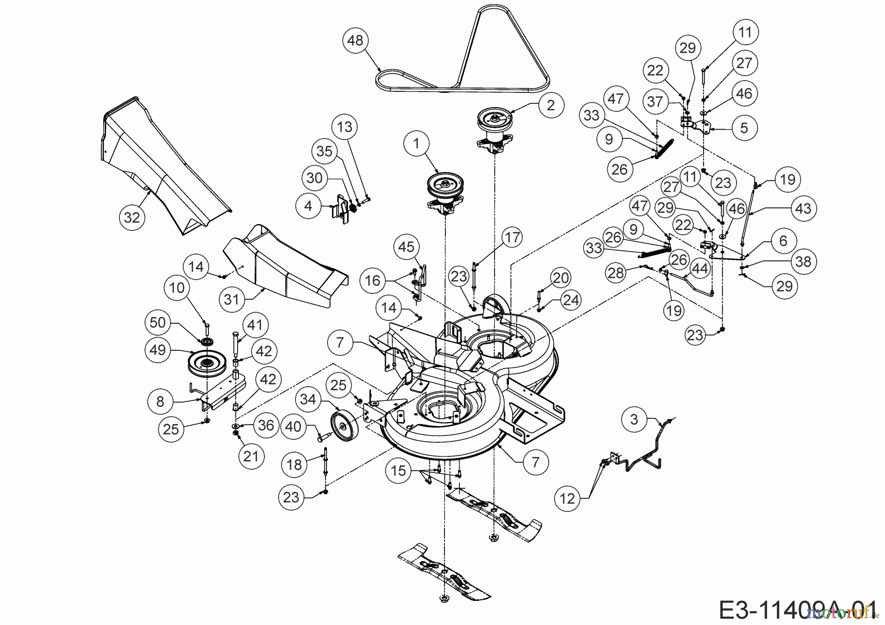  Lux Tools Tracteurs de pelouse B-RT-165/92 13IN77SE694  (2019) Plateau de coupe E (36