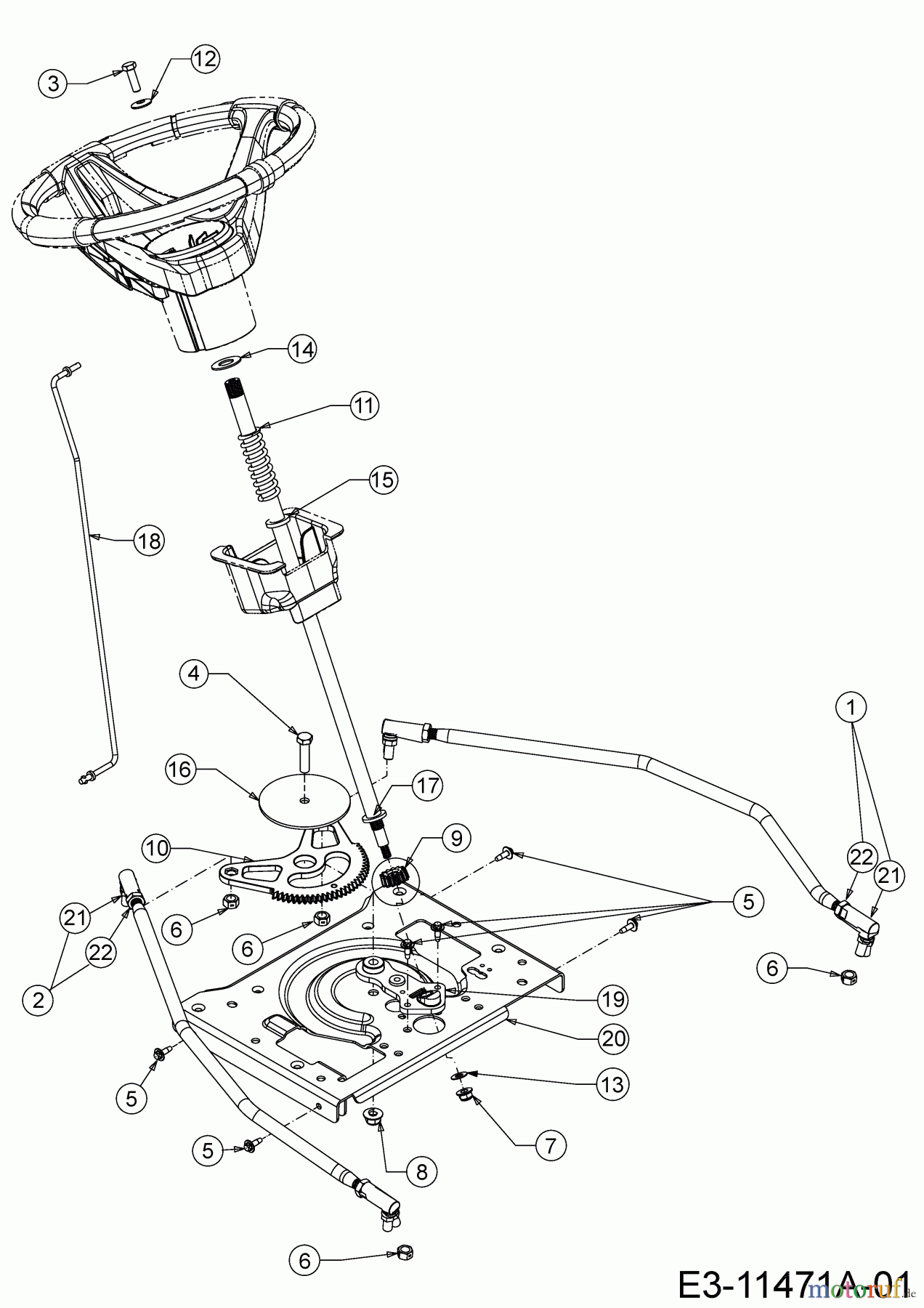  Tigara Tracteurs de pelouse TG 222/117 HBI 13BAA1KT649  (2020) Système direction
