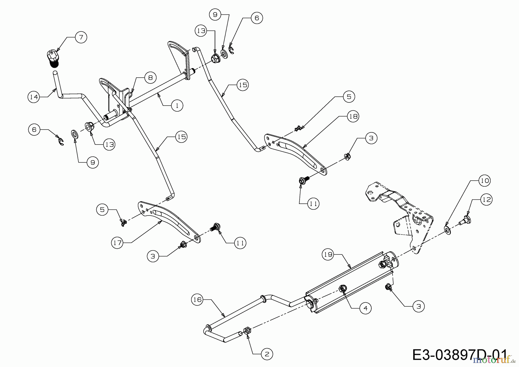  Bricolage Tracteurs de pelouse INV A13092 AB 13BH76SE648 (2021) Relevage plateau de coupe