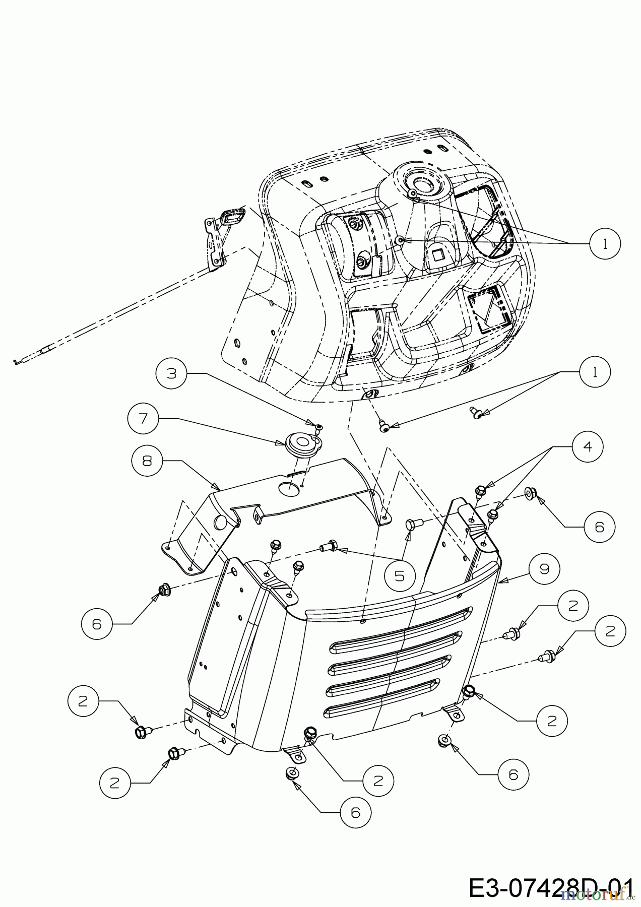  Tigara Tracteurs de pelouse TG 15 / 96 HEM 13BB79KF649 (2021) Tableau de bord