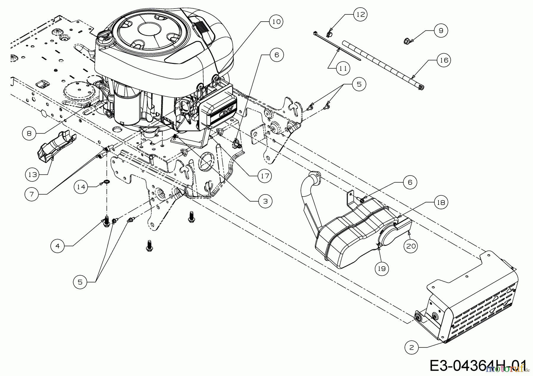  Wolf-Garten Tracteurs de pelouse 92.130 T 13IH76WE650  (2019) Accessoires moteur