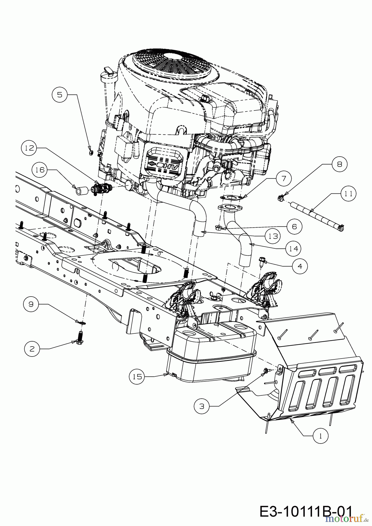  Wolf-Garten Tracteurs de pelouse 106.220 HP 13PAA1VR650  (2018) Accessoires moteur