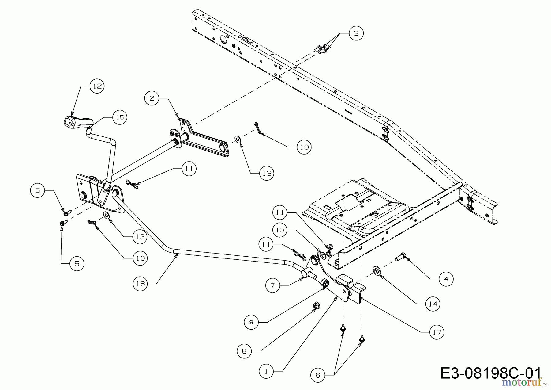  Wolf-Garten Tracteurs de pelouse Scooter Mini / RDE 60 M 13A326SC650F  (2017) Relevage plateau de coupe