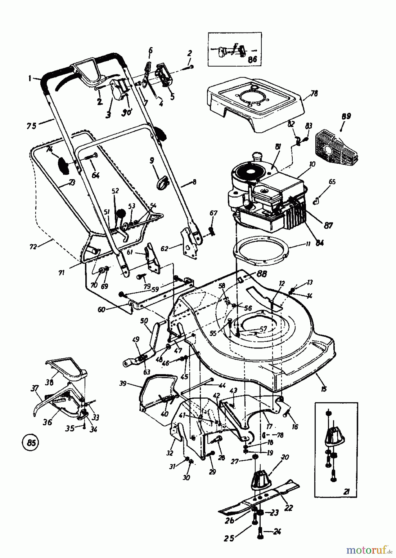  MTD Tondeuse thermique tractée REX-COMBI 51 SSL 126-3580  (1986) Machine de base