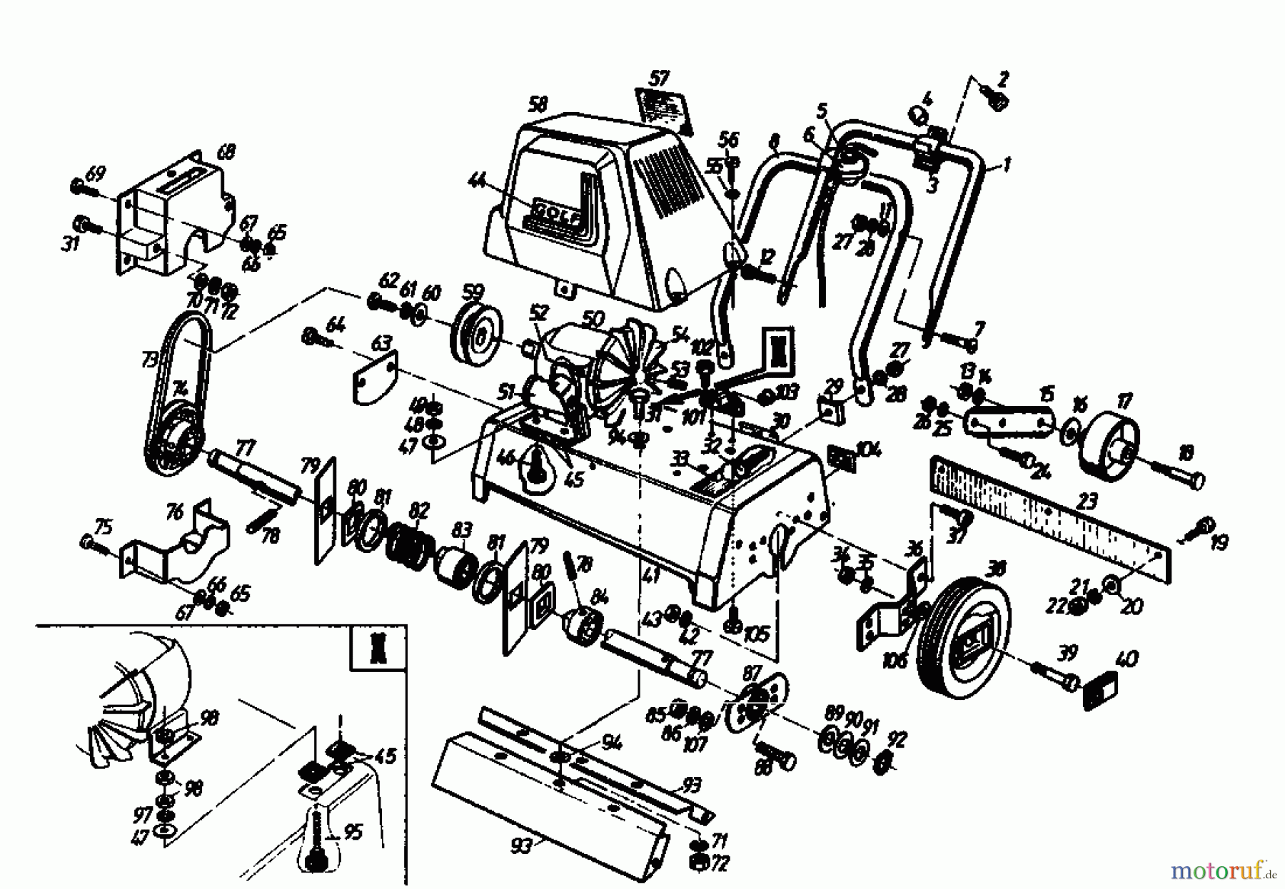  Golf Scarificateur électrique 135 VE 02645.08  (1986) Machine de base