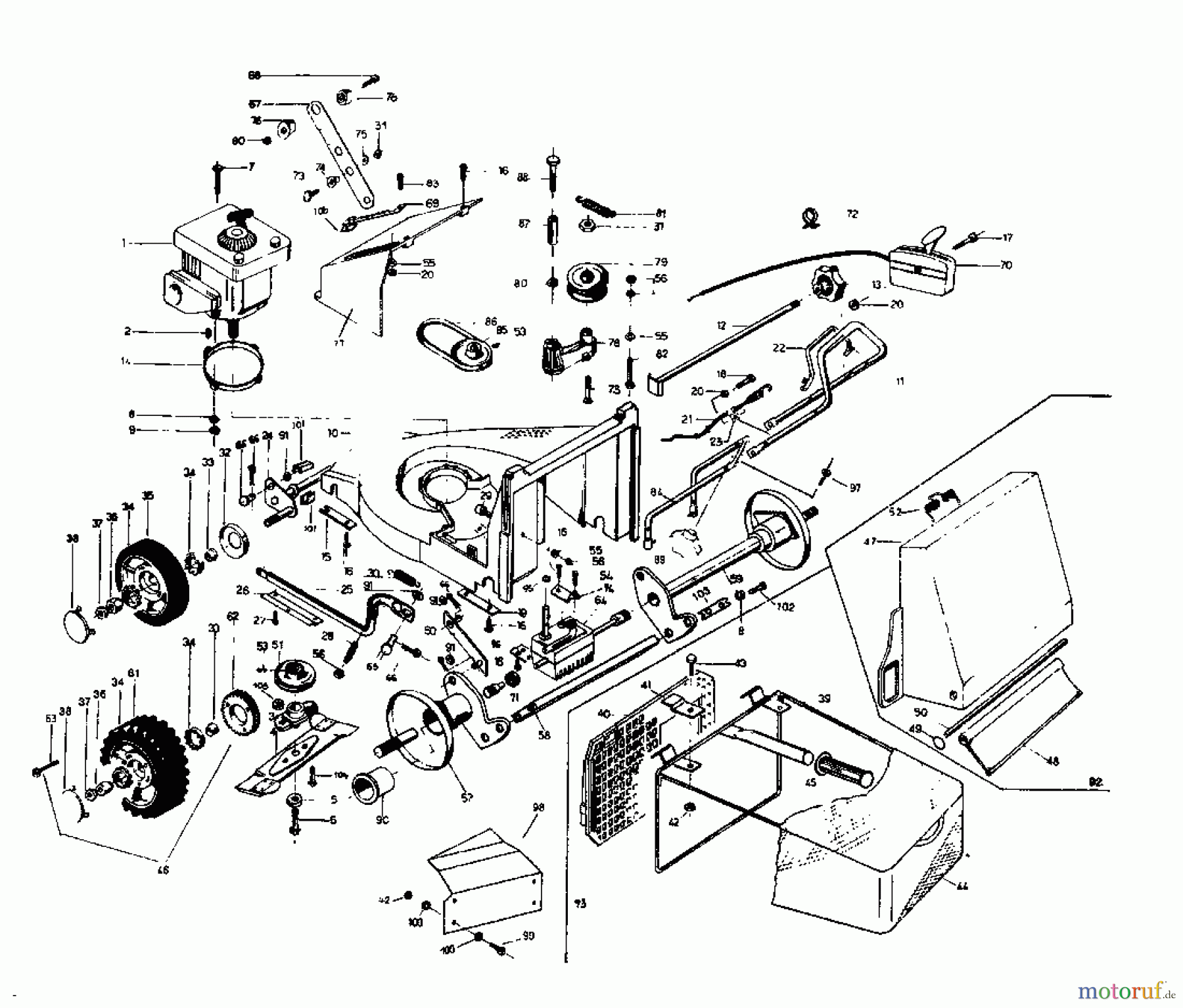  Rotaro Tondeuse thermique tractée ROTARO  48 S 187-0157  (1987) Machine de base
