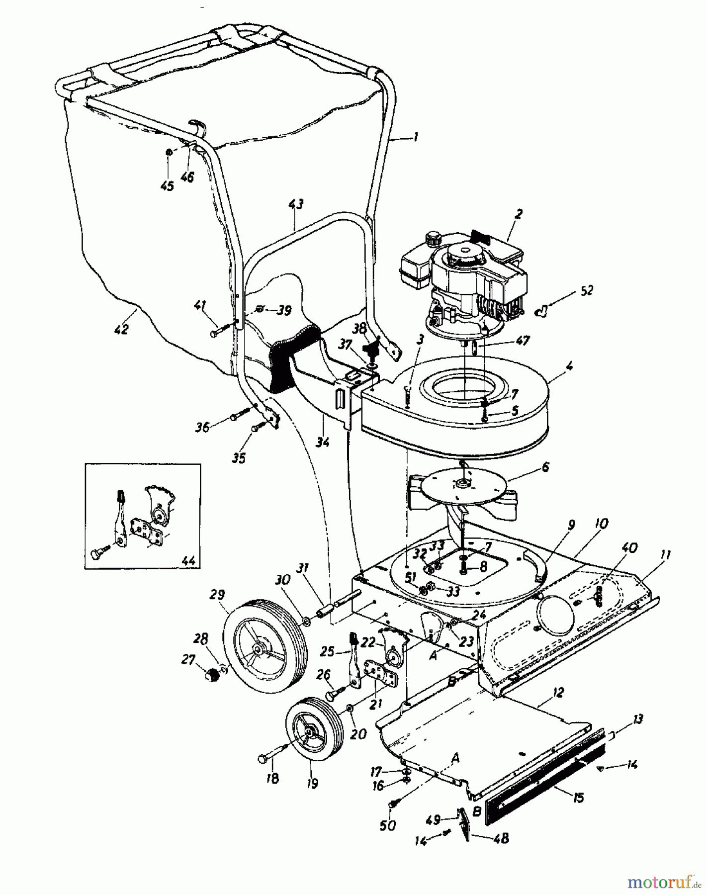  MTD Souffleur de feuille, Aspirateur de feuille Air-Vac 660 248-6600  (1988) Machine de base