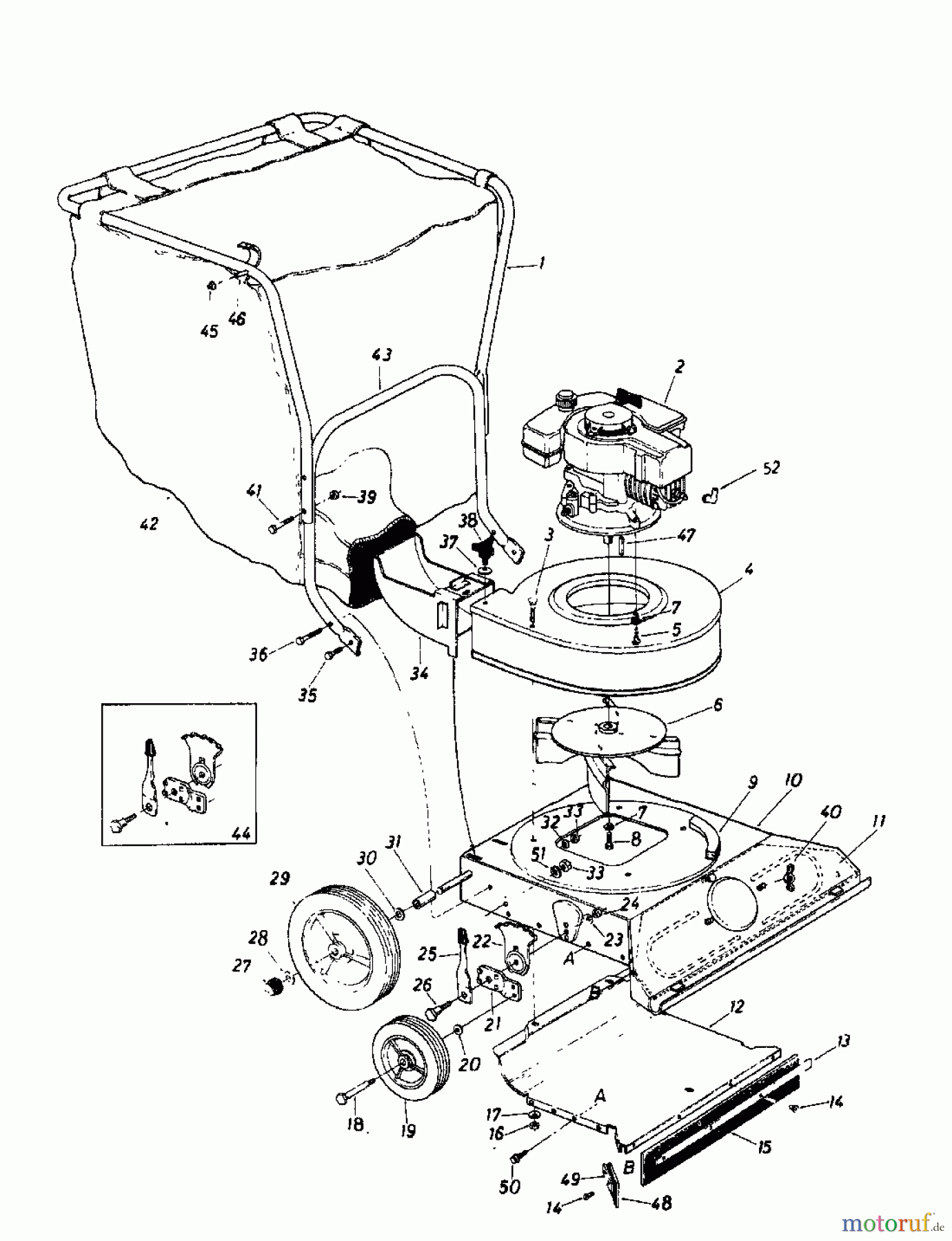  MTD Souffleur de feuille, Aspirateur de feuille Air-Vac 660 249-6600  (1989) Machine de base