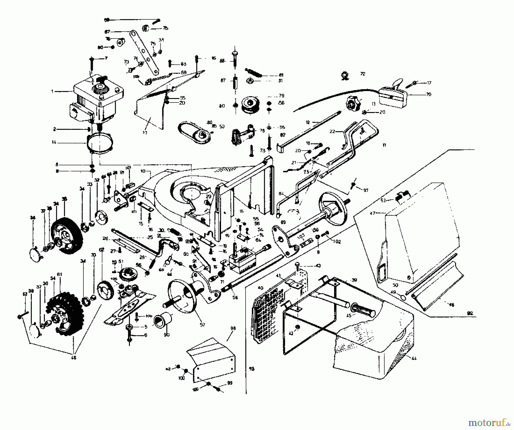  Rotaro Tondeuse thermique tractée ROTARO  48 SE 189-0154  (1989) Machine de base