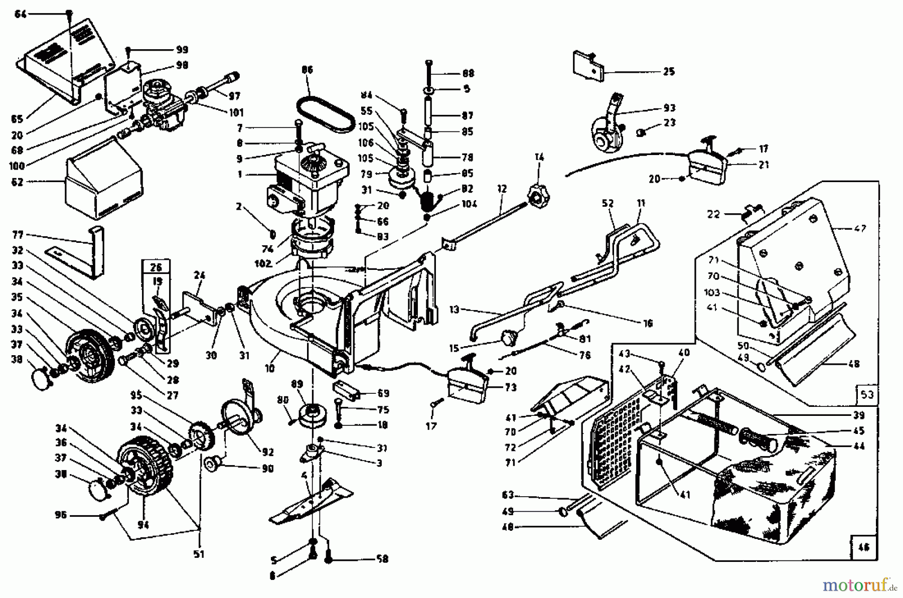  Rotaro Tondeuse thermique tractée ROTARO  55 SV 189-0158  (1989) Machine de base