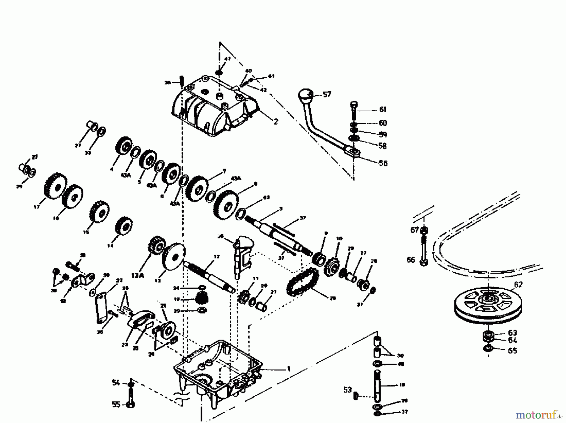  Gutbrod Tracteurs de pelouse Sprint 1000 E 02840.04  (1988) Boîte de vitesse