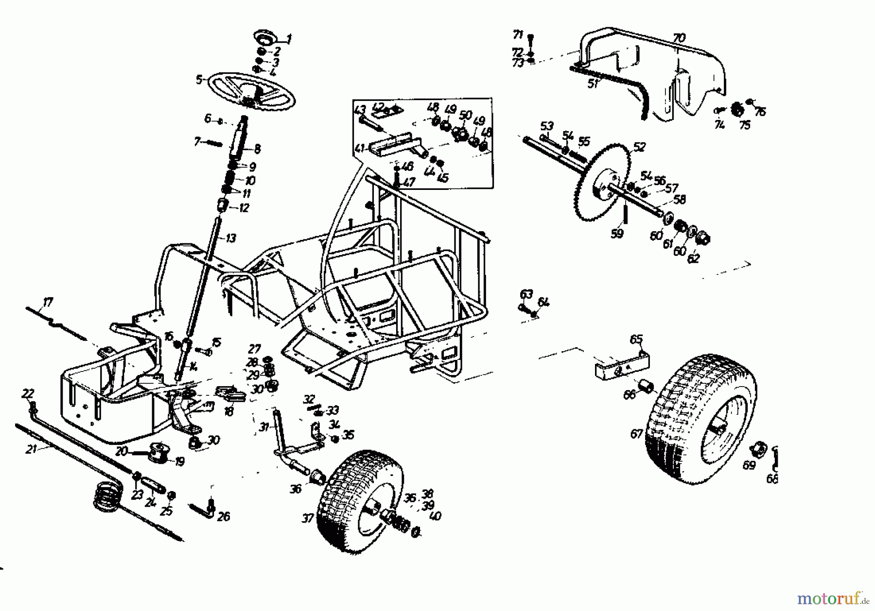  Gutbrod Tracteurs de pelouse Sprint 1000 E 02840.04  (1988) Entraînement de roulement, Volant, Système direction, Roues