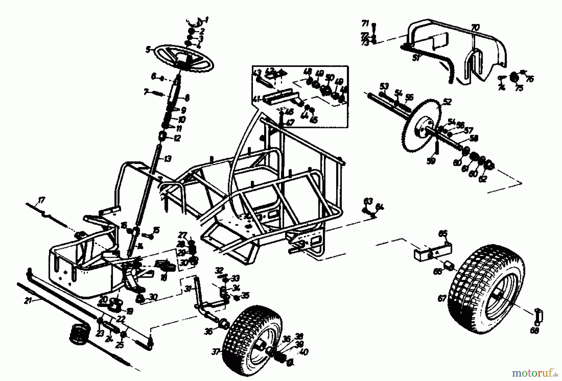  Golf Tracteurs de pelouse 170 HD 4 02840.02  (1989) Entraînement de roulement, Volant, Système direction, Roues