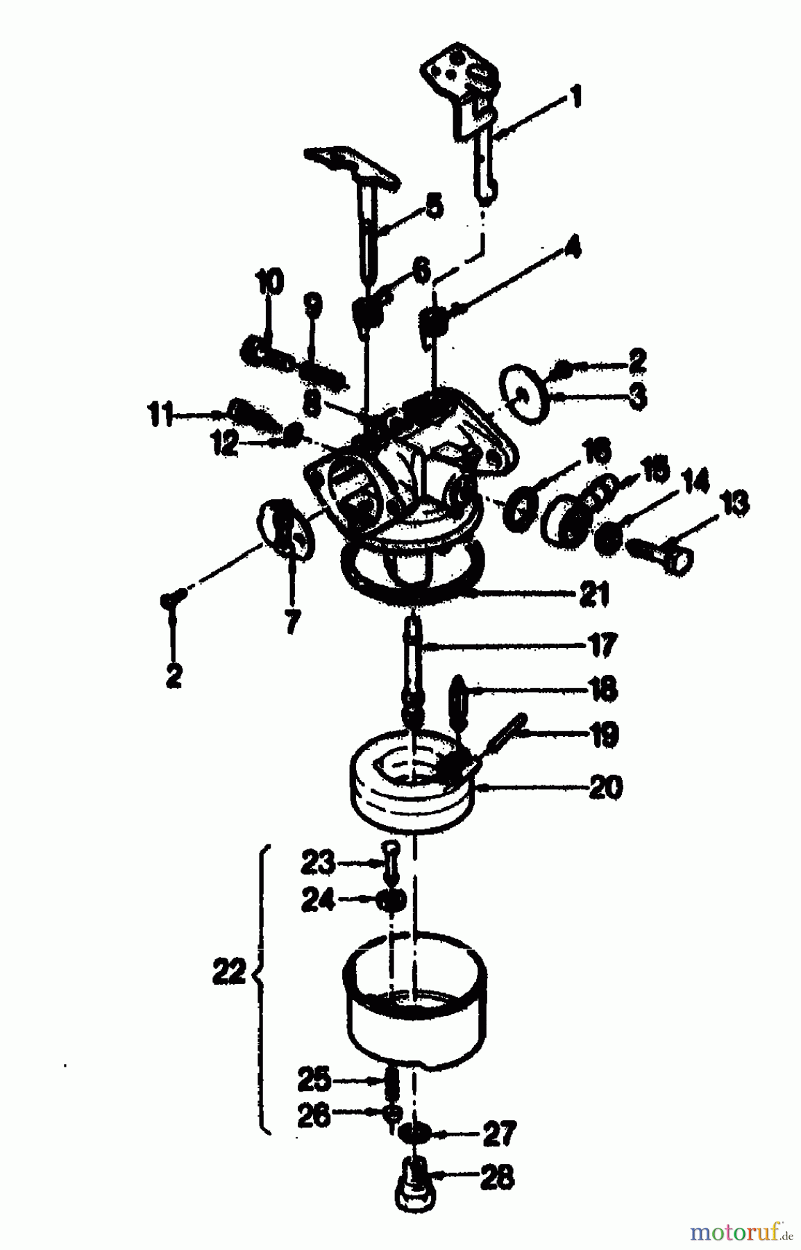  Gutbrod Tondeuse thermique tractée HB 47 R 02847.01  (1989) Carburateur