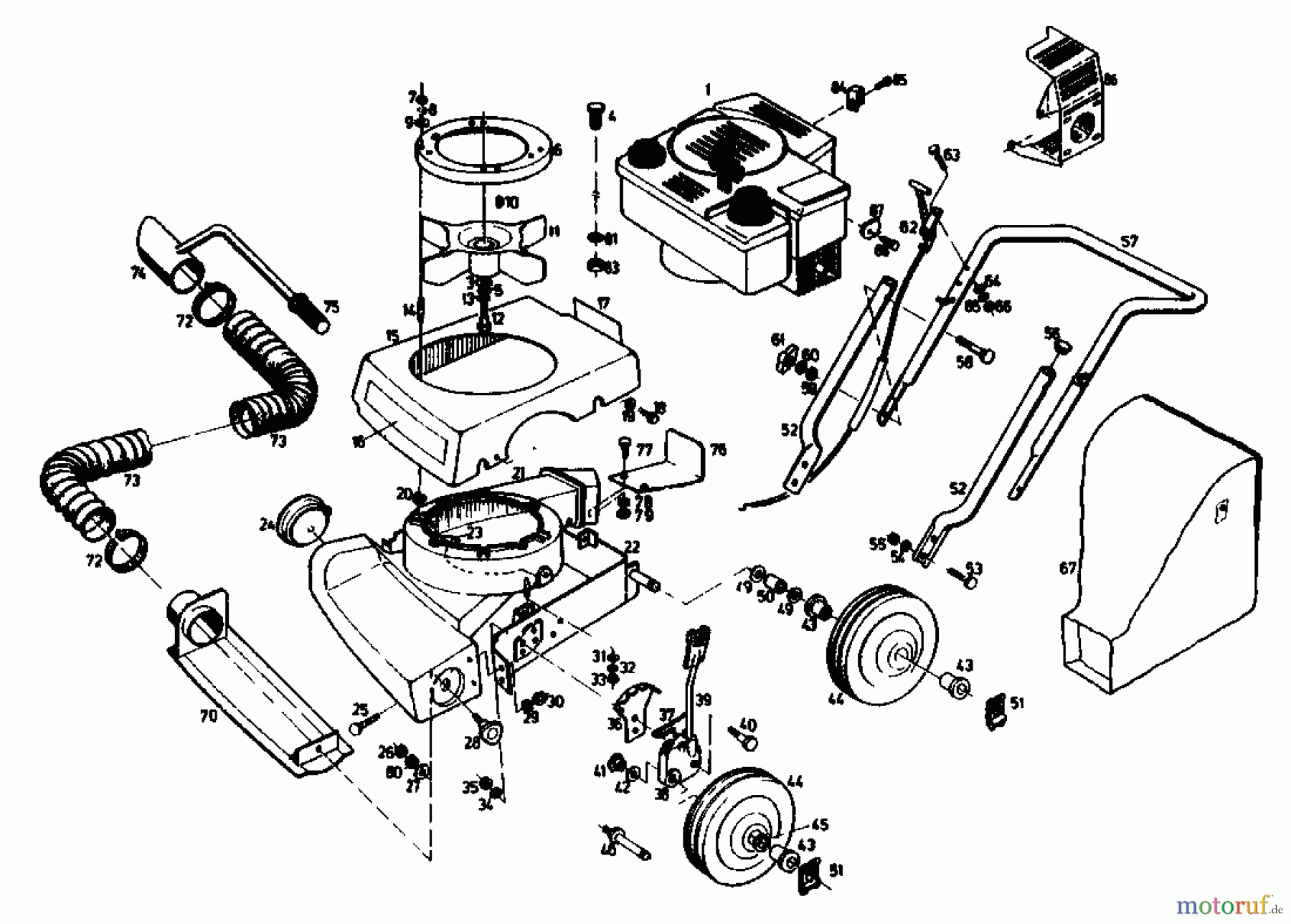  Gutbrod Souffleur de feuille, Aspirateur de feuille LB 55-45 02871.01  (1989) Machine de base