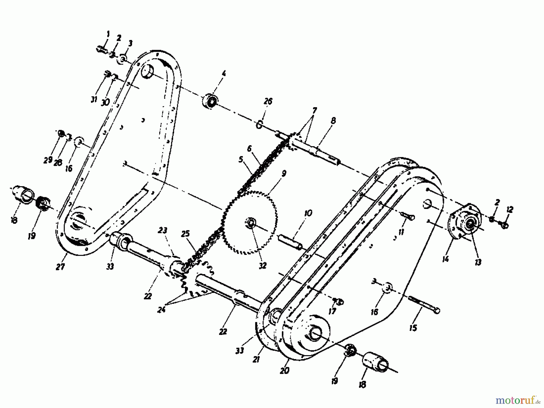  MTD Motobineuse GARTENTILLER  5 219-3200  (1990) Transmission de chaine