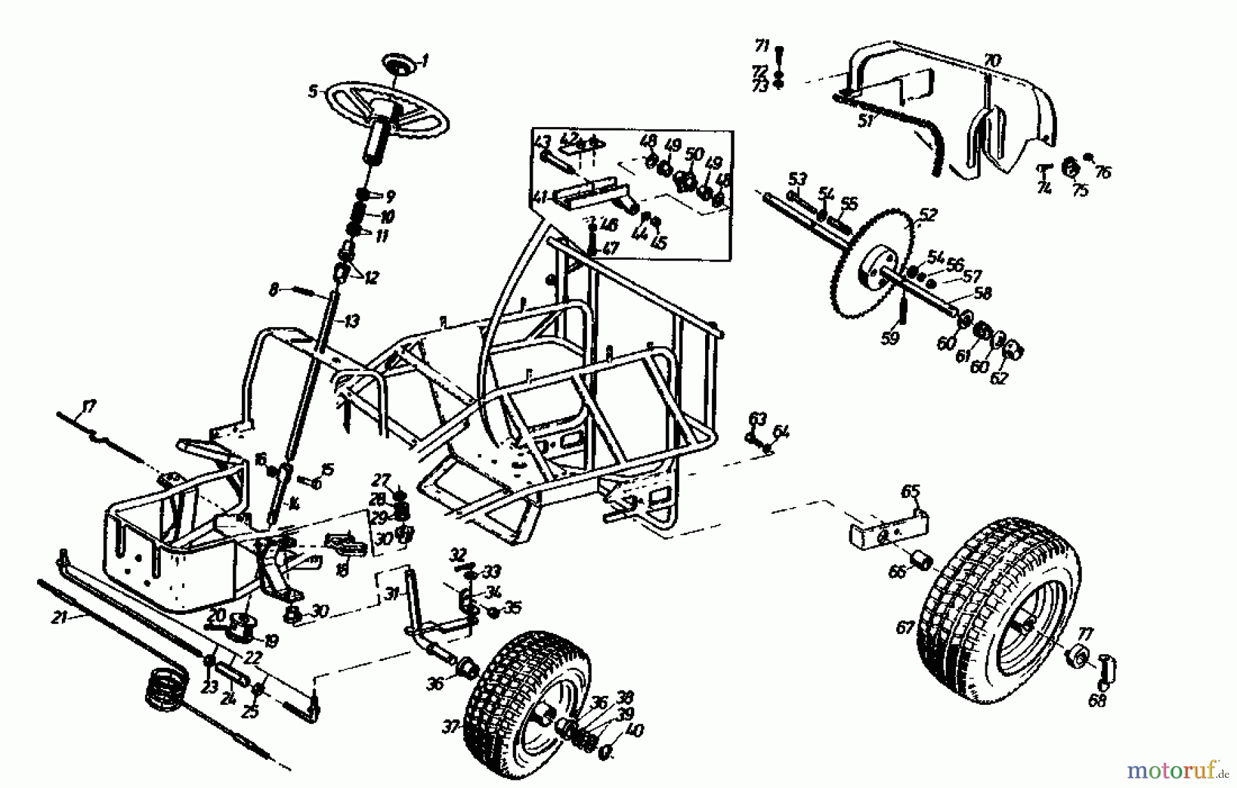  Gutbrod Tracteurs de pelouse Sprint 1000 E 02840.04  (1990) Entraînement de roulement, Volant, Système direction, Roues