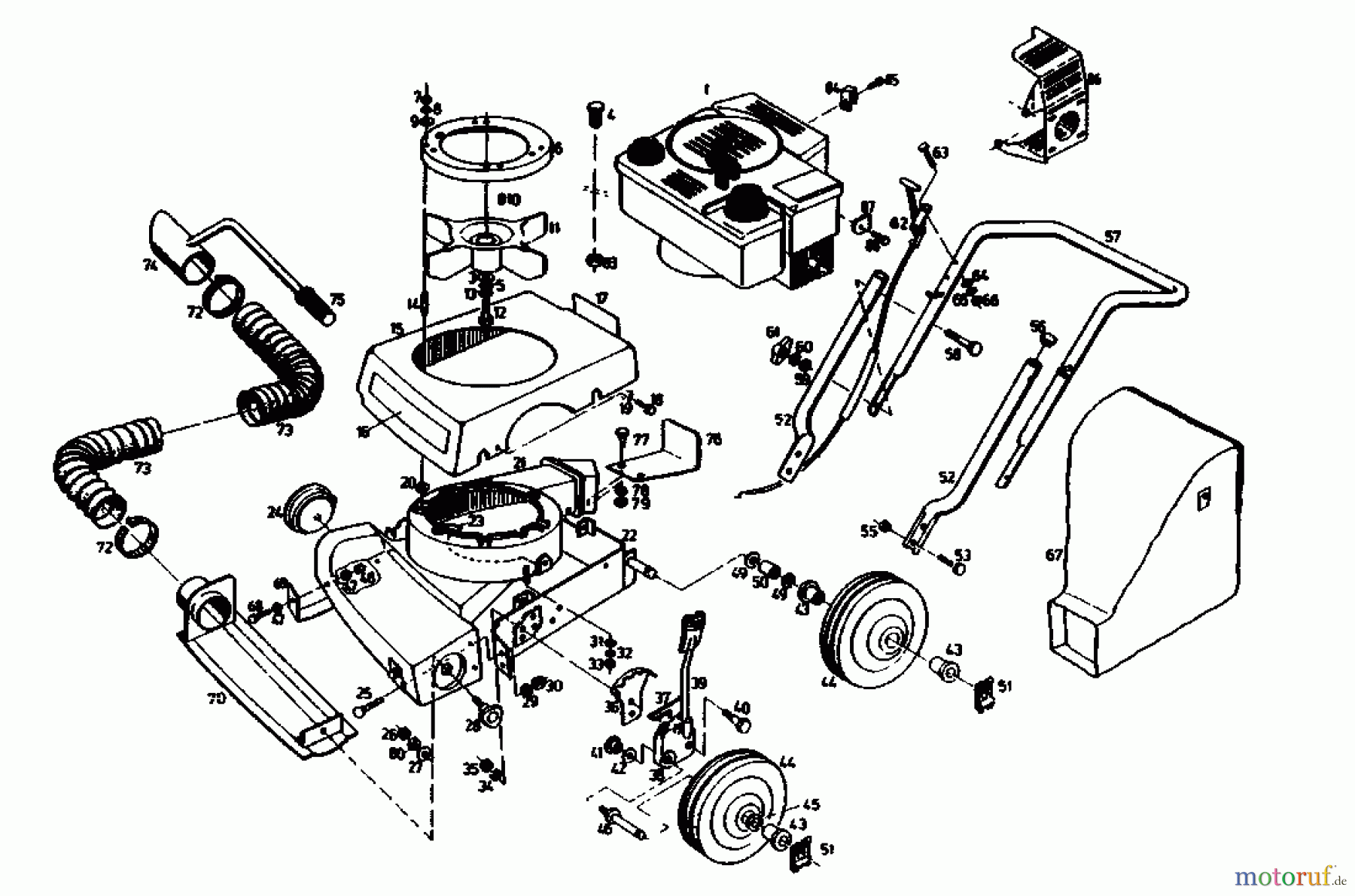  Gutbrod Souffleur de feuille, Aspirateur de feuille LB 55-45 02871.01  (1990) Machine de base