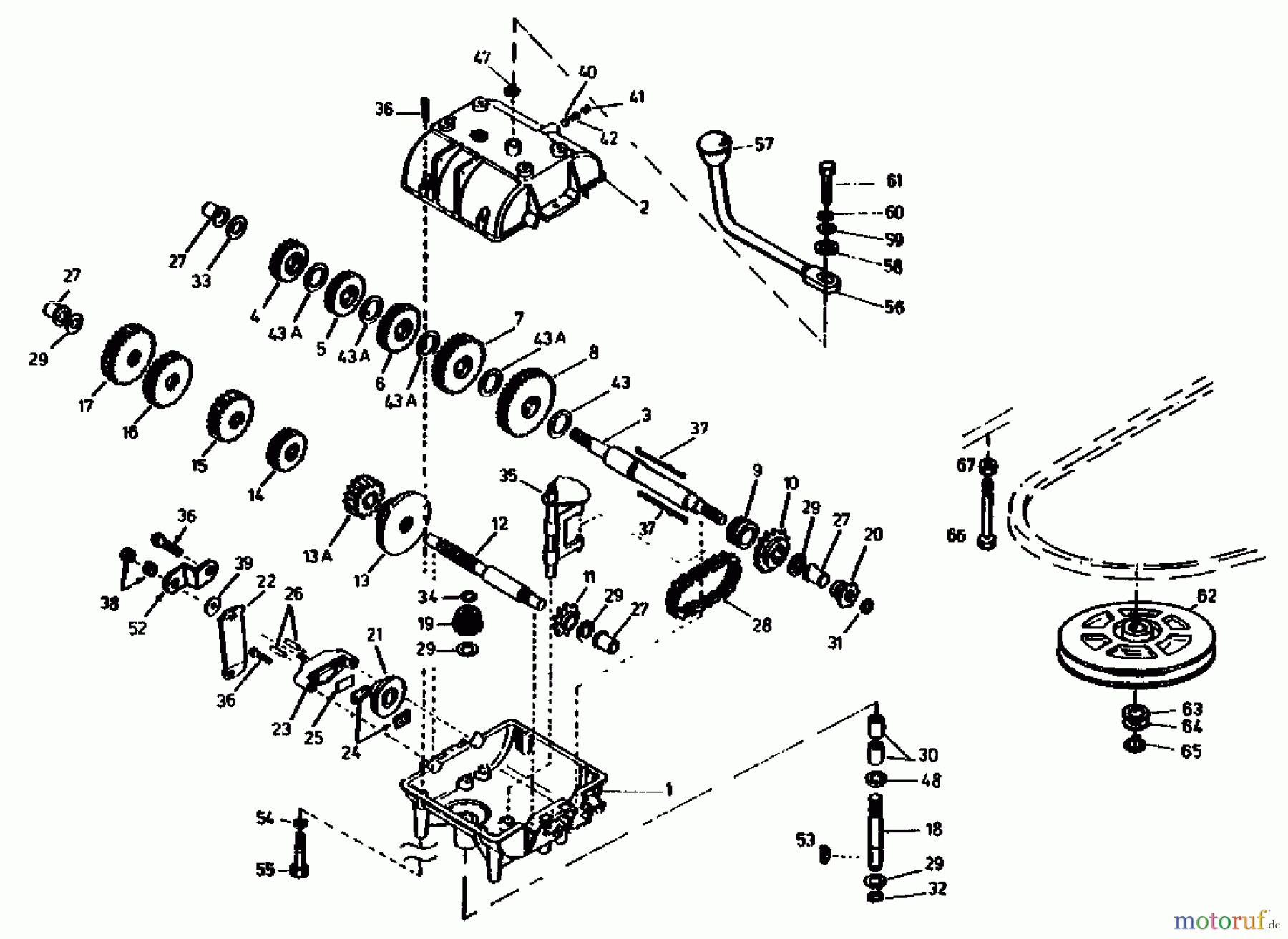  Gutbrod Tracteurs de pelouse Sprint 1000 E 02840.04  (1990) Boîte de vitesse