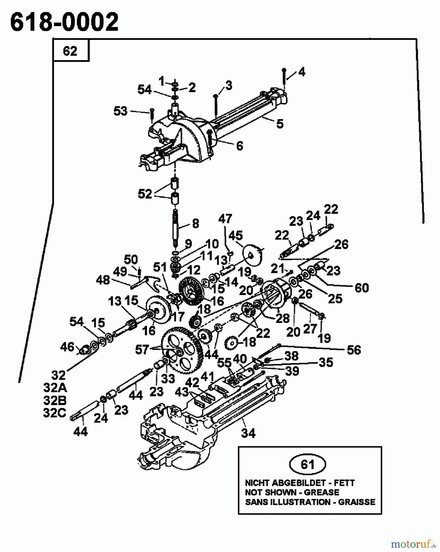  Raiffeisen Tracteurs de pelouse 112 ESL 132-650F628  (1992) Boîte de vitesse